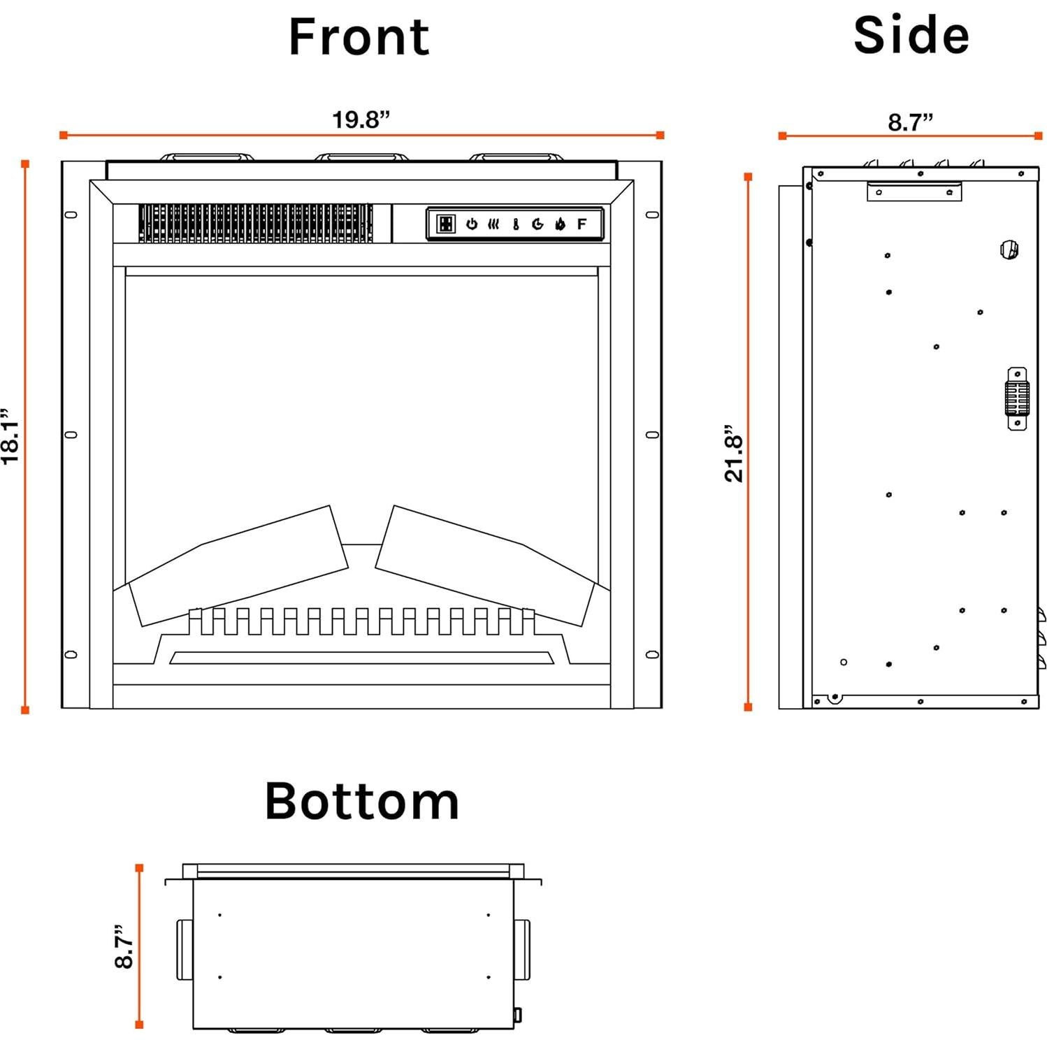 Estufa de Chimenea Eléctrica e-Flame USA Montana 1500W LED