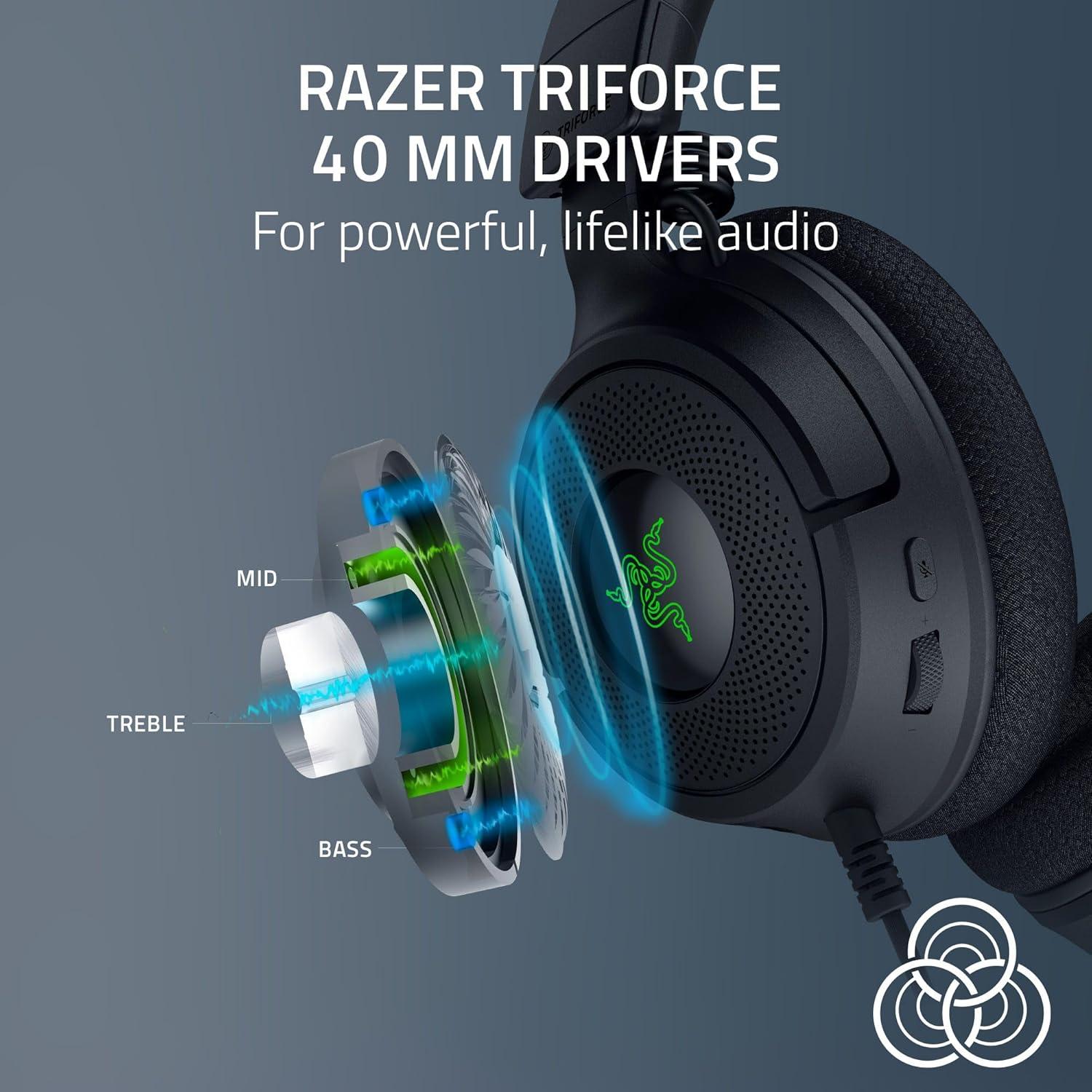 Auriculares Gaming Razer Kraken V4 X - 40 mm, RGB, Con Cable