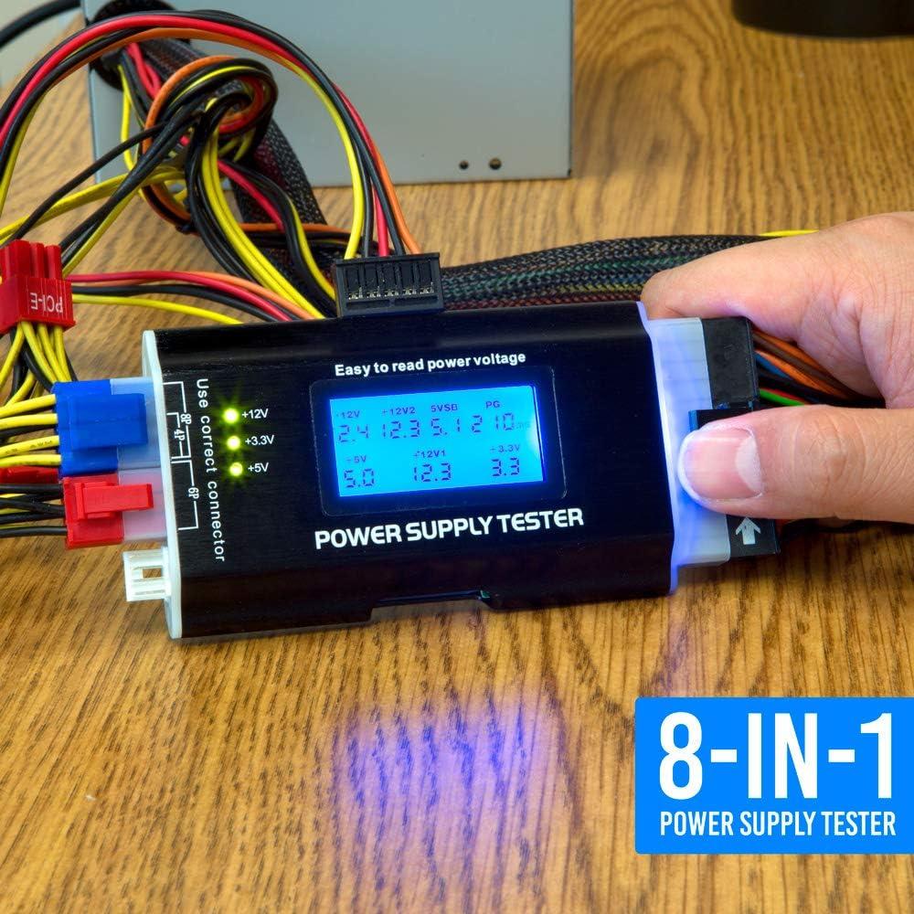 Kingwin PC Computer Power Supply Tester, Digital LCD Screen, ATX/ITX/IDE/HDD/SATA/BYI (KPST-01)
