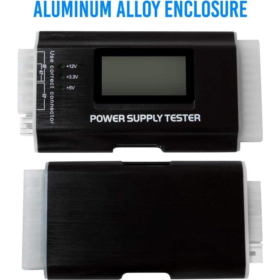 Kingwin PC Computer Power Supply Tester, Digital LCD Screen, ATX/ITX/IDE/HDD/SATA/BYI (KPST-01)