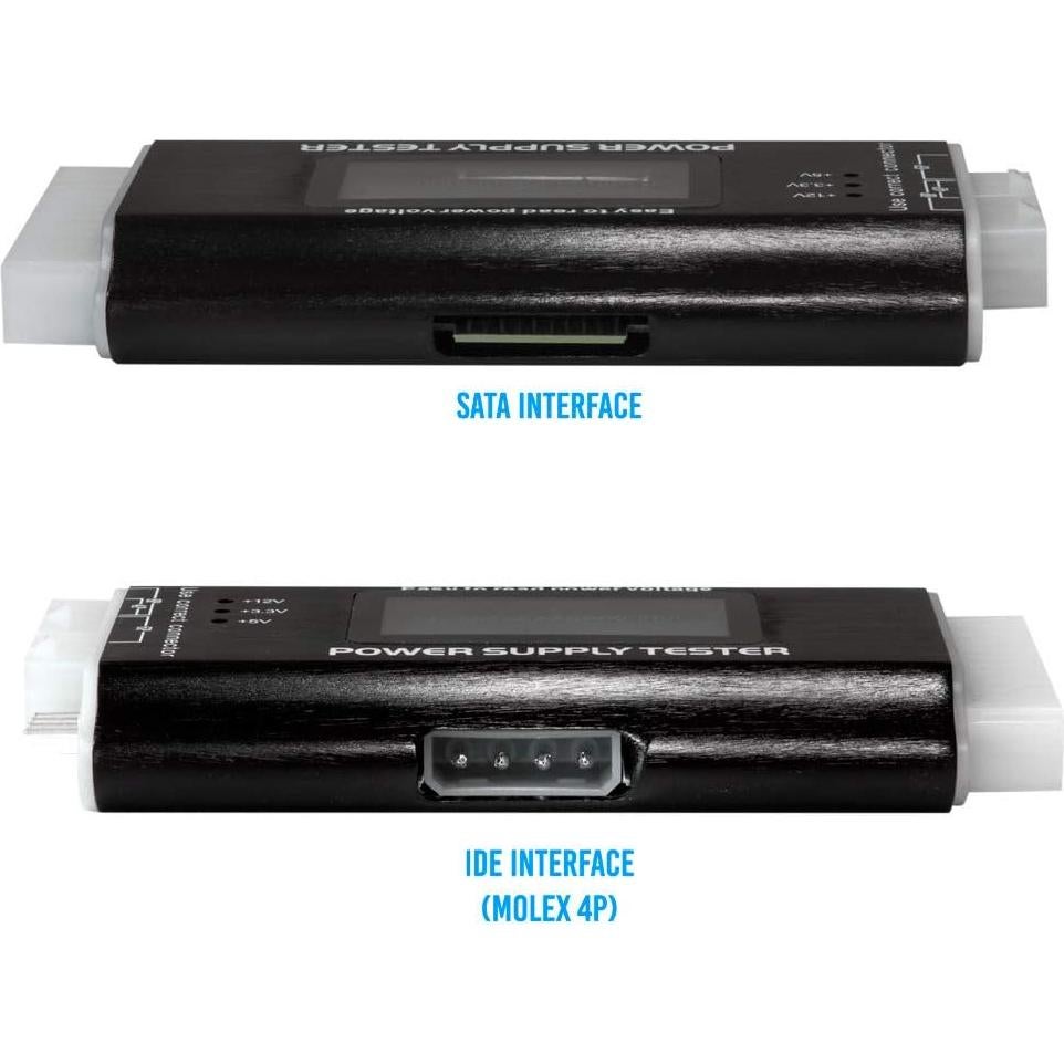 Kingwin PC Computer Power Supply Tester, Digital LCD Screen, ATX/ITX/IDE/HDD/SATA/BYI (KPST-01)