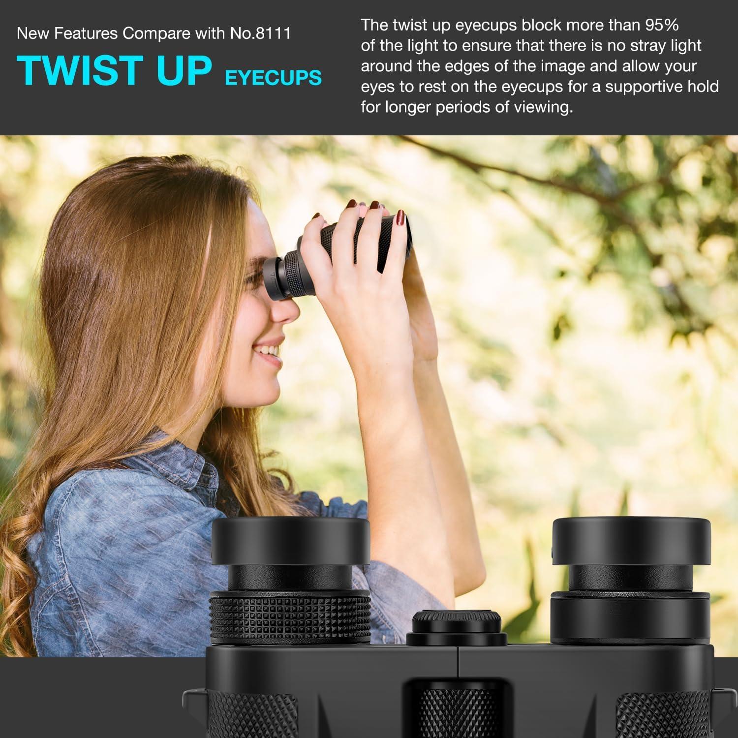 Binoculares Compactos Hontry 10x25 para Observación de Aves