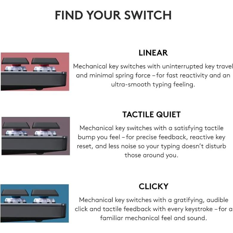 Teclado Inalámbrico Logitech MX Mechanical Mini Clicky