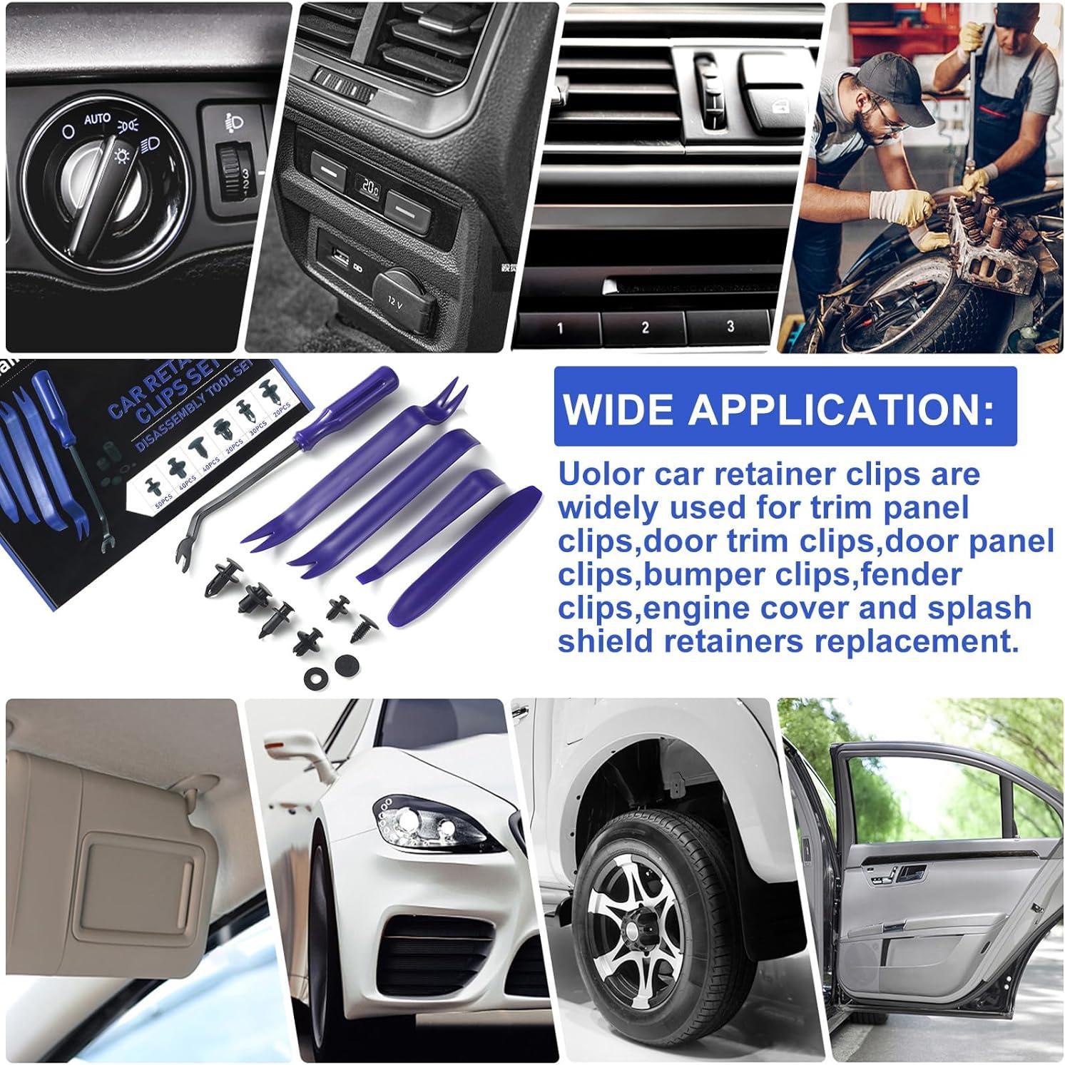 Kit de 265 Clips de Retención de Auto Uolor - Remaches Plásticos