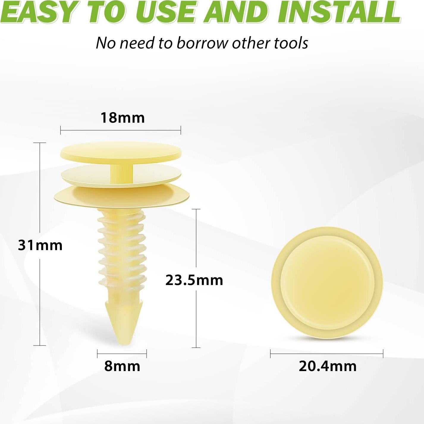 Clips de Retención Frokom para Automóvil 25Pcs Nylon 8mm