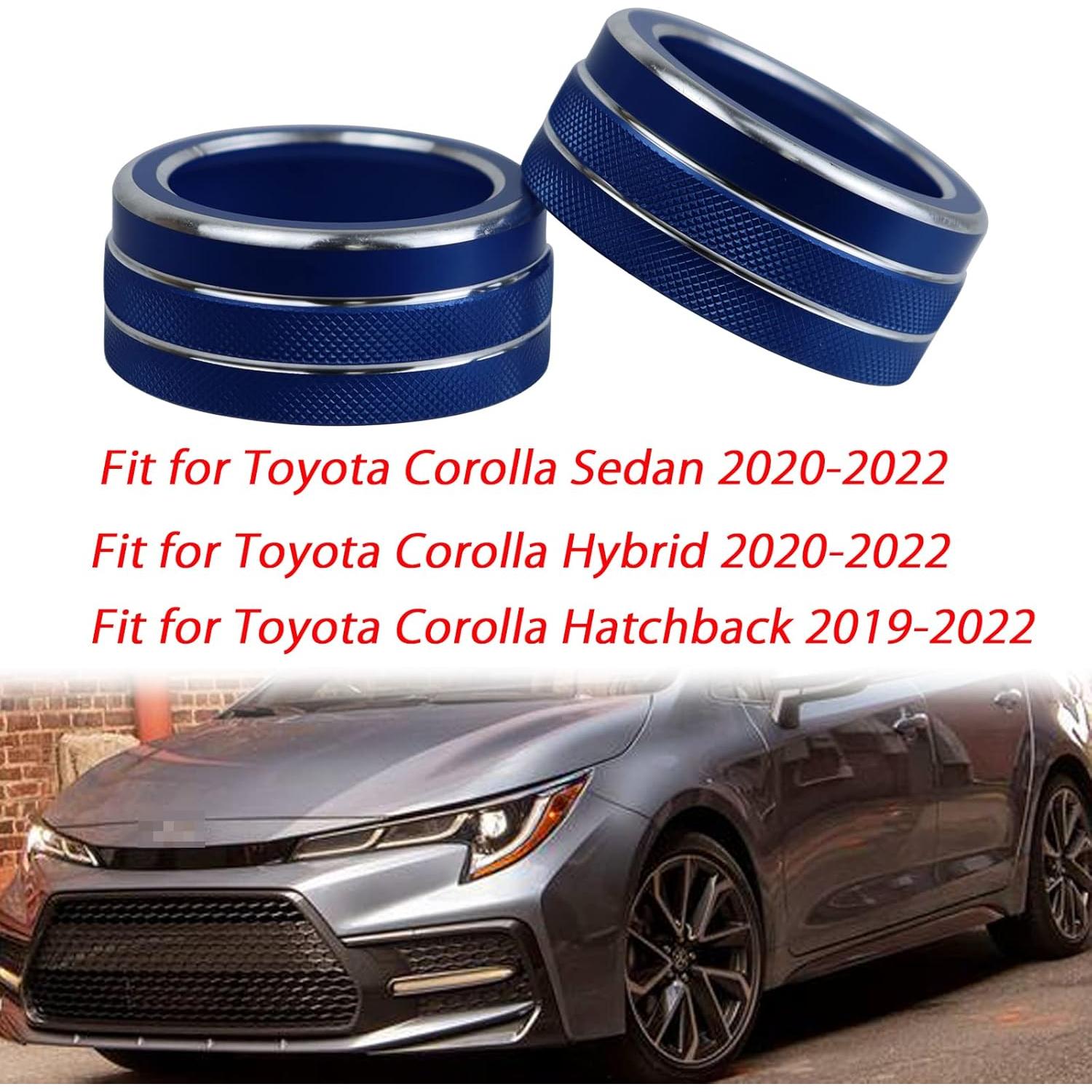 Anillo de Cubierta Botón Aire Acondicionado KEEGTBOX Azul para Toyota Corolla 2020-2022