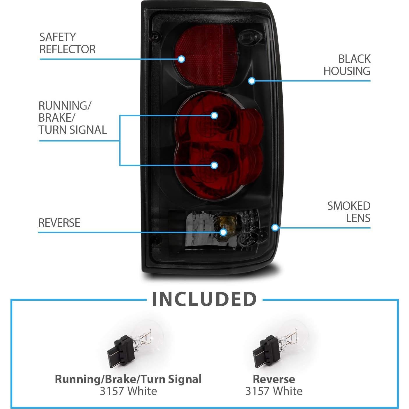 Juego de Luces de Freno y Cola AmeriLite para Toyota Pickup 1989-1995