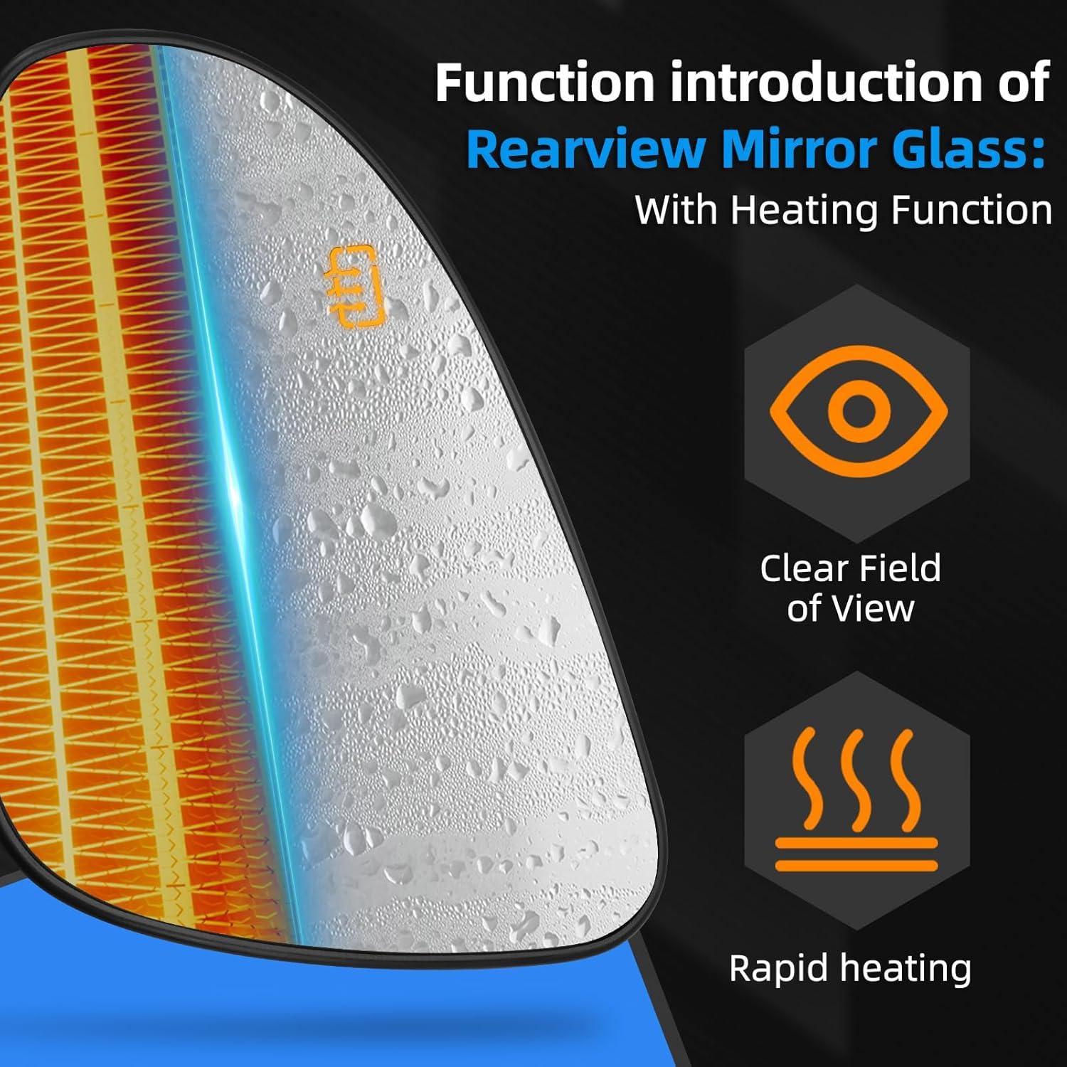 Cristal Espejo Lateral Izquierdo Toyota Corolla 2014-2019 con Calefacción