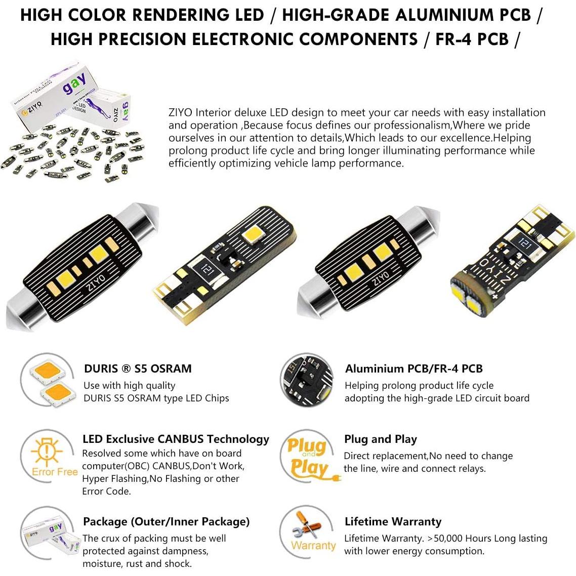 Kit 20 Bombillas LED ZIYO para GMC Yukon 2000-2006