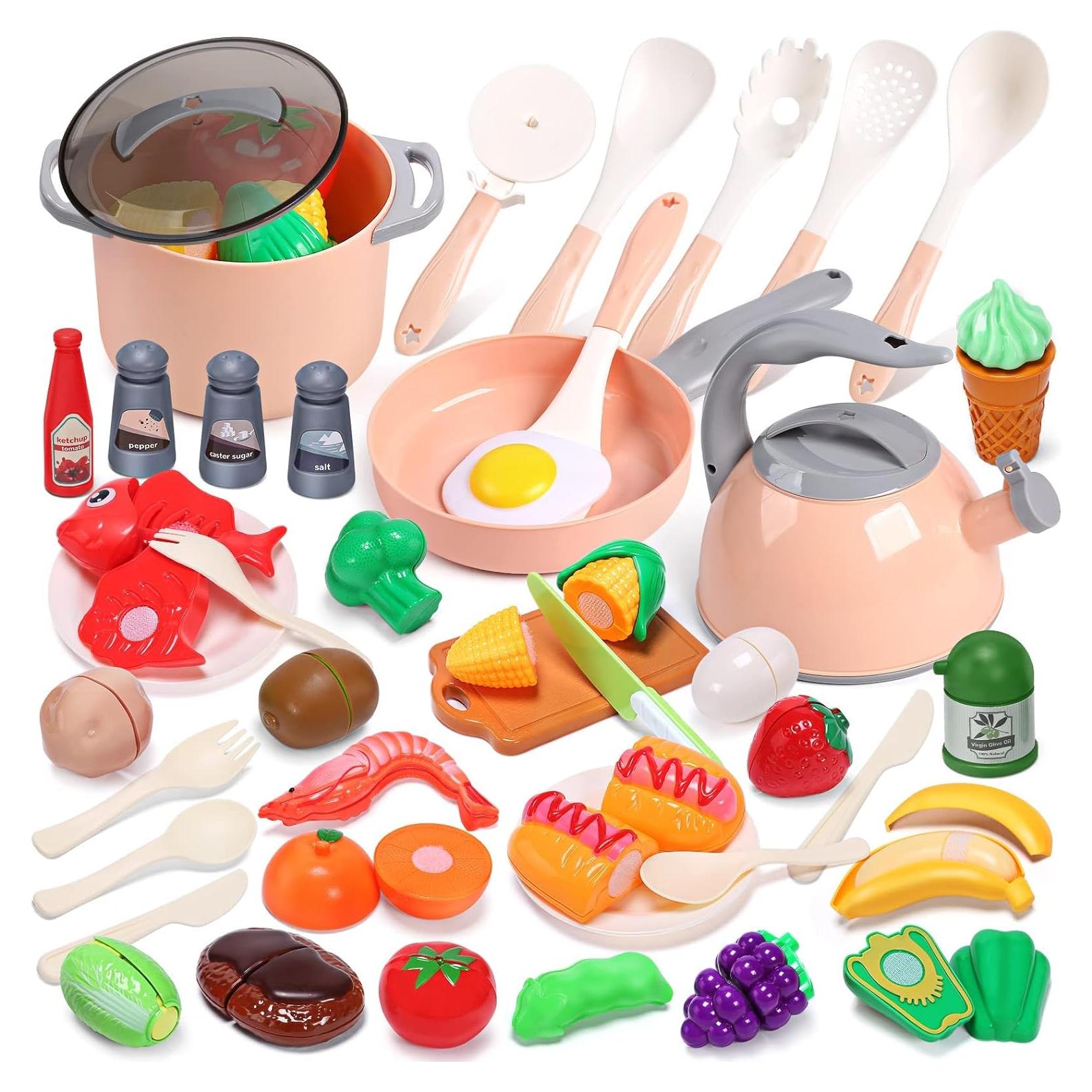 Conjunto de Cocina de Juguete Cute Stone para Niños Rosa