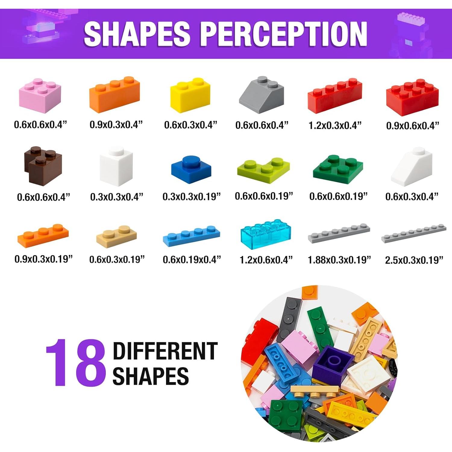 Bloques de Construcción Mannidoo 1600 Piezas 16 Colores