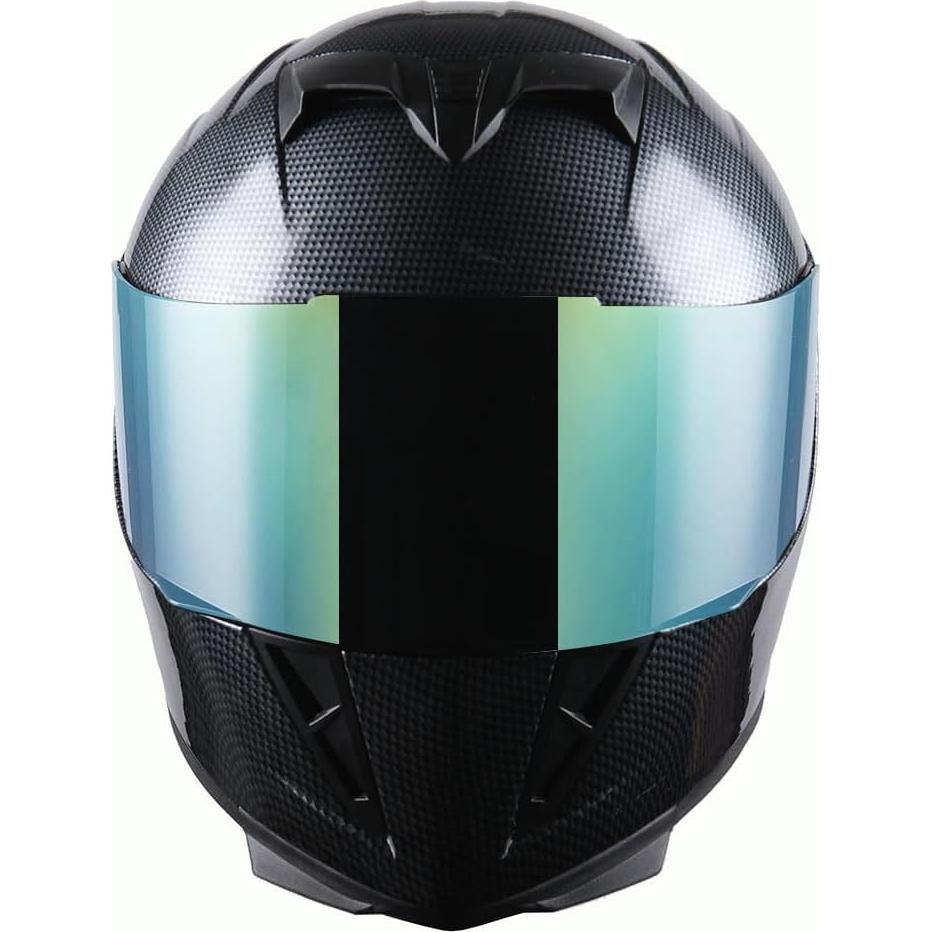 1Storm Motorcycle Full Face Helmet Skull King Matt Black + One Extra Clear Shield: HJK311