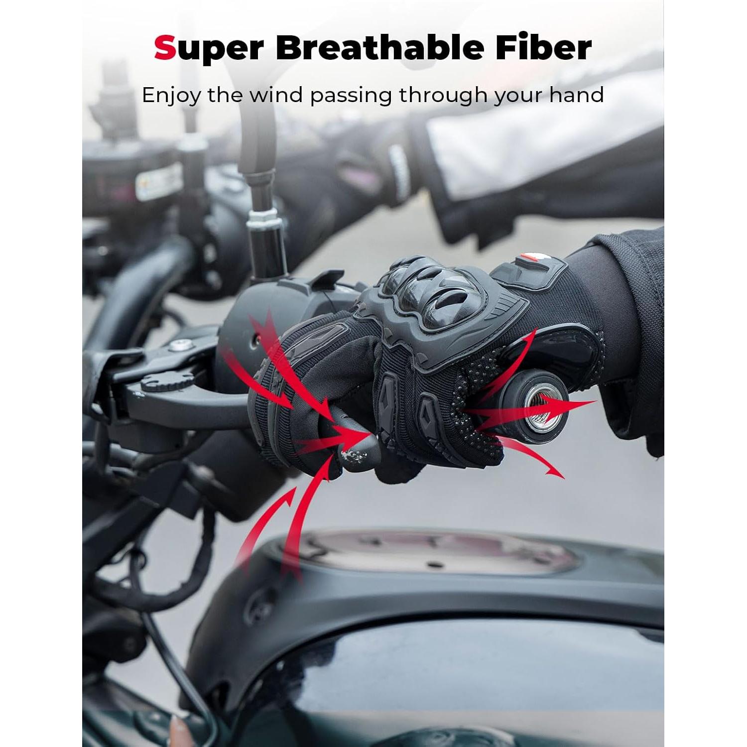 KEMIMOTO Motorcycle Gloves for Men/Women, Touchscreen Dirt Bike Gloves with Shell, Anti-Slip for Motorbike, Riding, Racing, Cycling, Dirt Bike, ATV, UTV, Motocross, BMX, Hiking