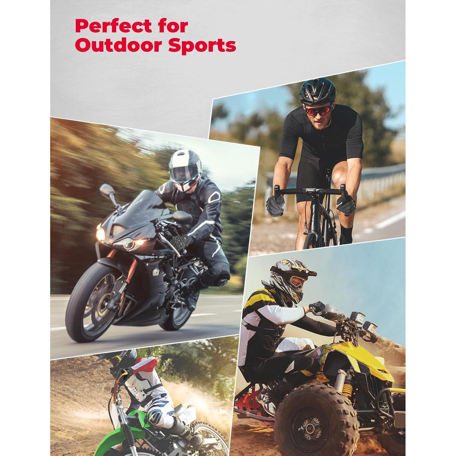 KEMIMOTO Motorcycle Gloves for Men/Women, Touchscreen Dirt Bike Gloves with Shell, Anti-Slip for Motorbike, Riding, Racing, Cycling, Dirt Bike, ATV, UTV, Motocross, BMX, Hiking