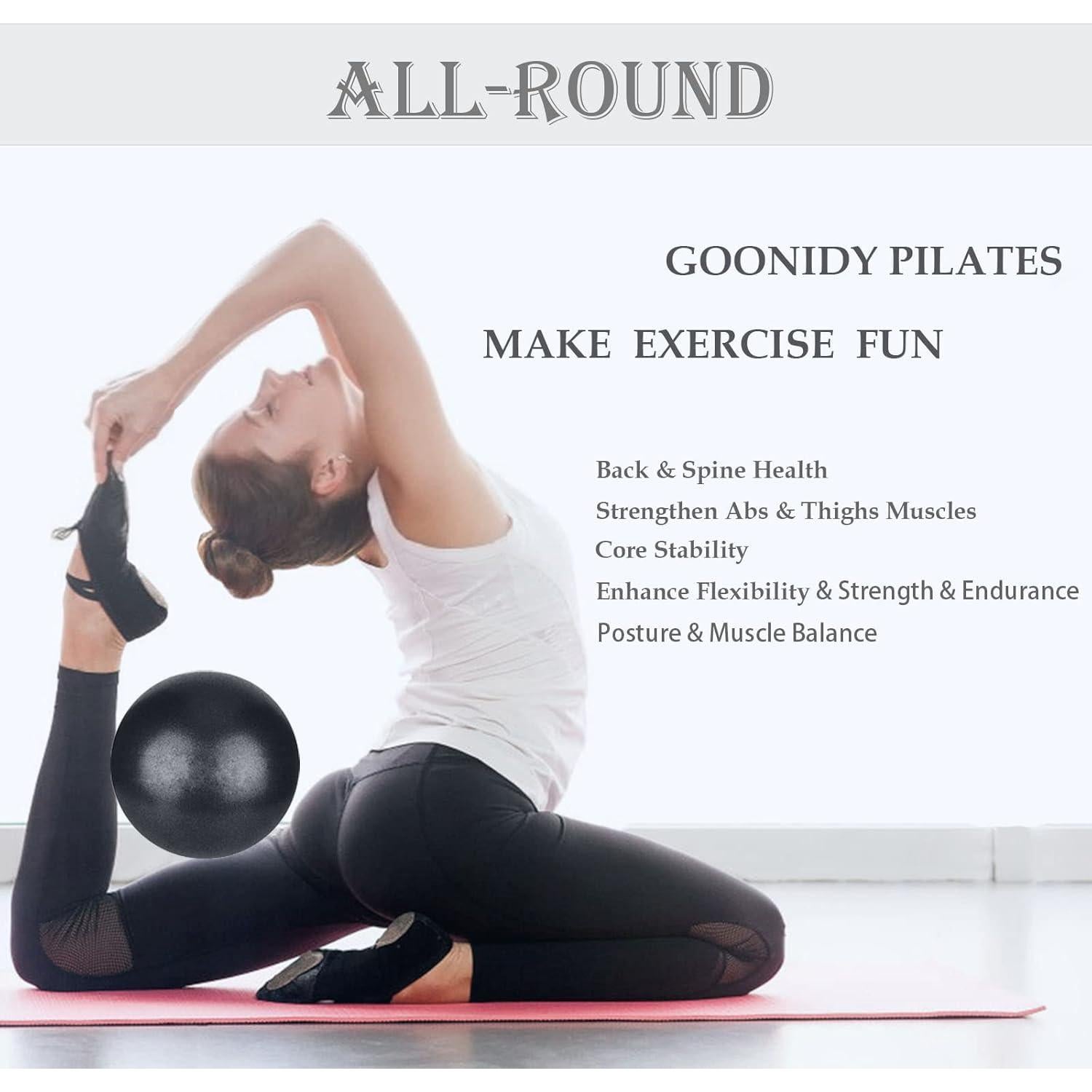 Pelota de Pilates Goonidy 22.86 cm PVC Antideslizante