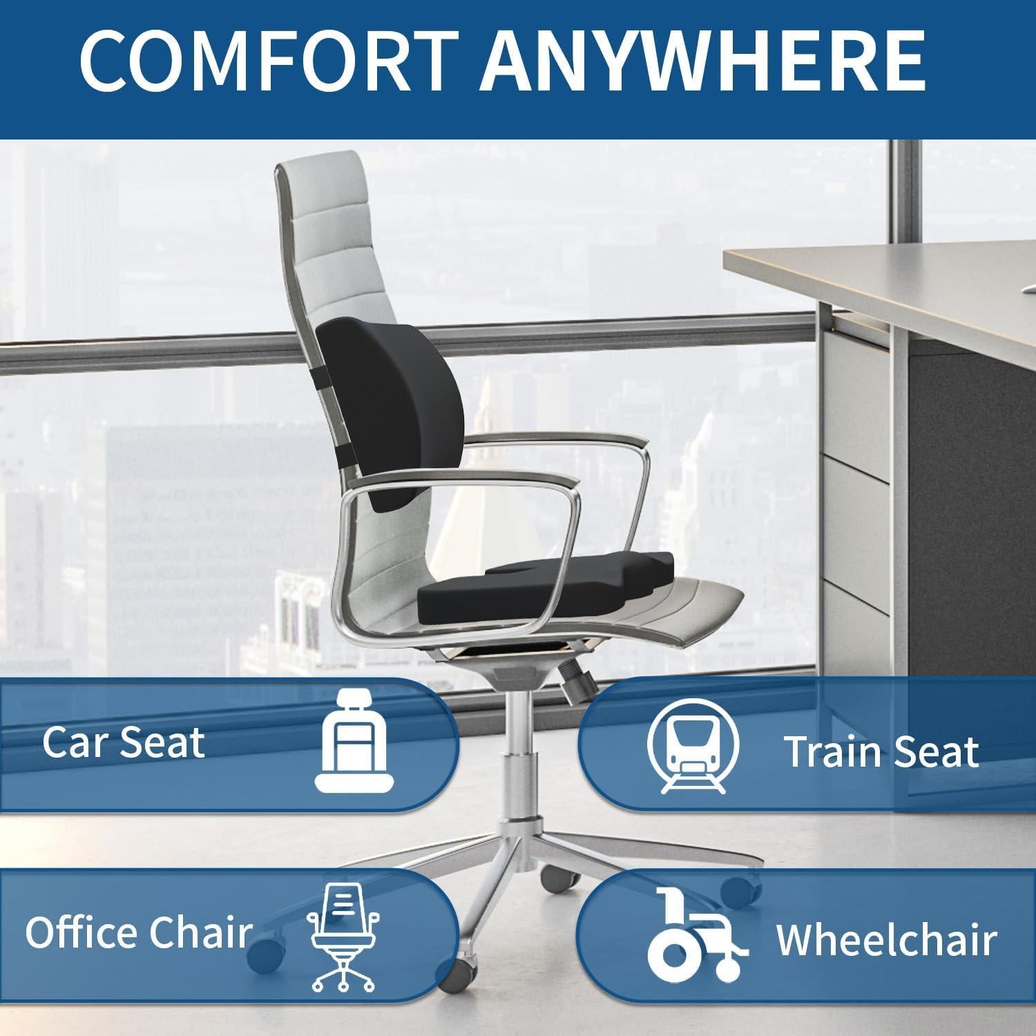 Cojín de Espuma Viscoelástica Qutool con Almohada Lumbar