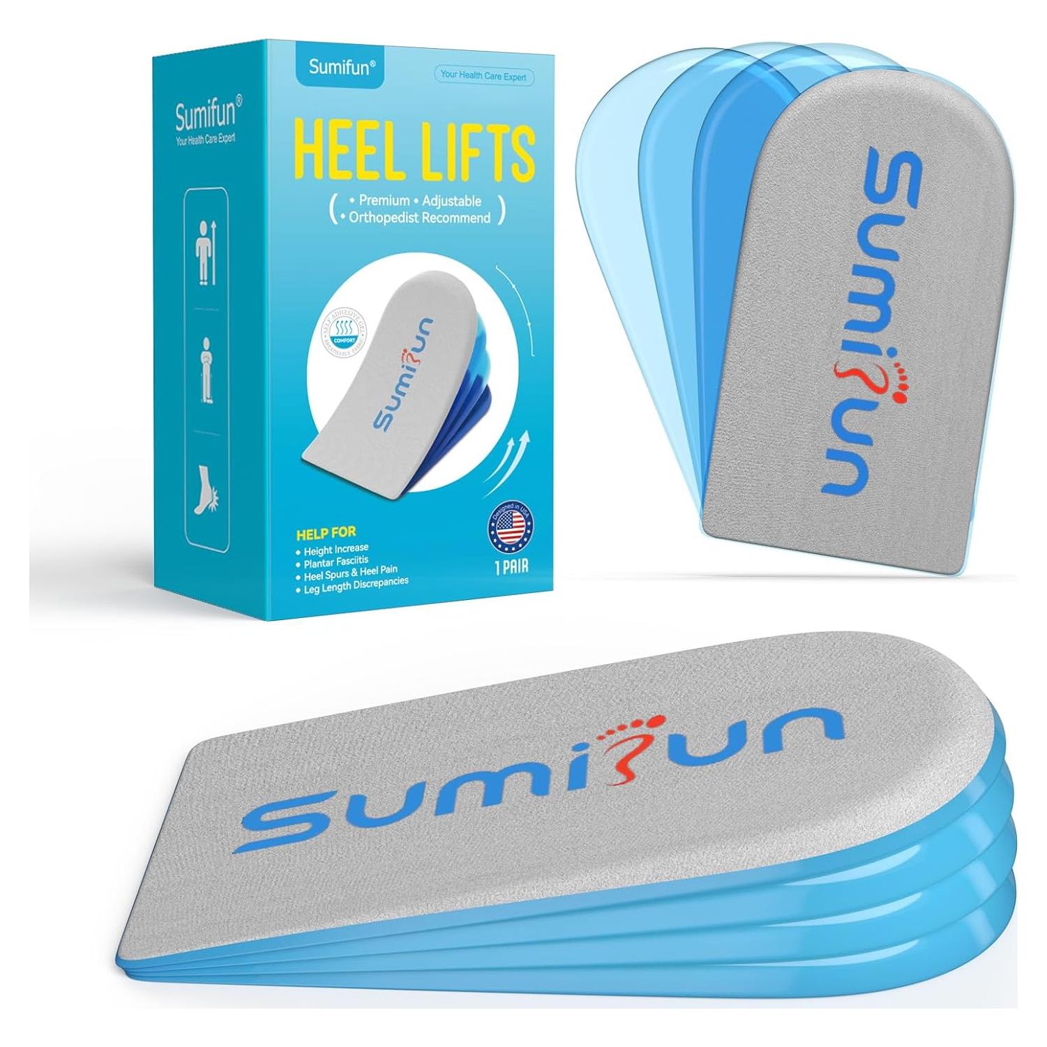 Plantillas Elevadoras Ortopédicas Sumifun - 4 Capas Ajustables