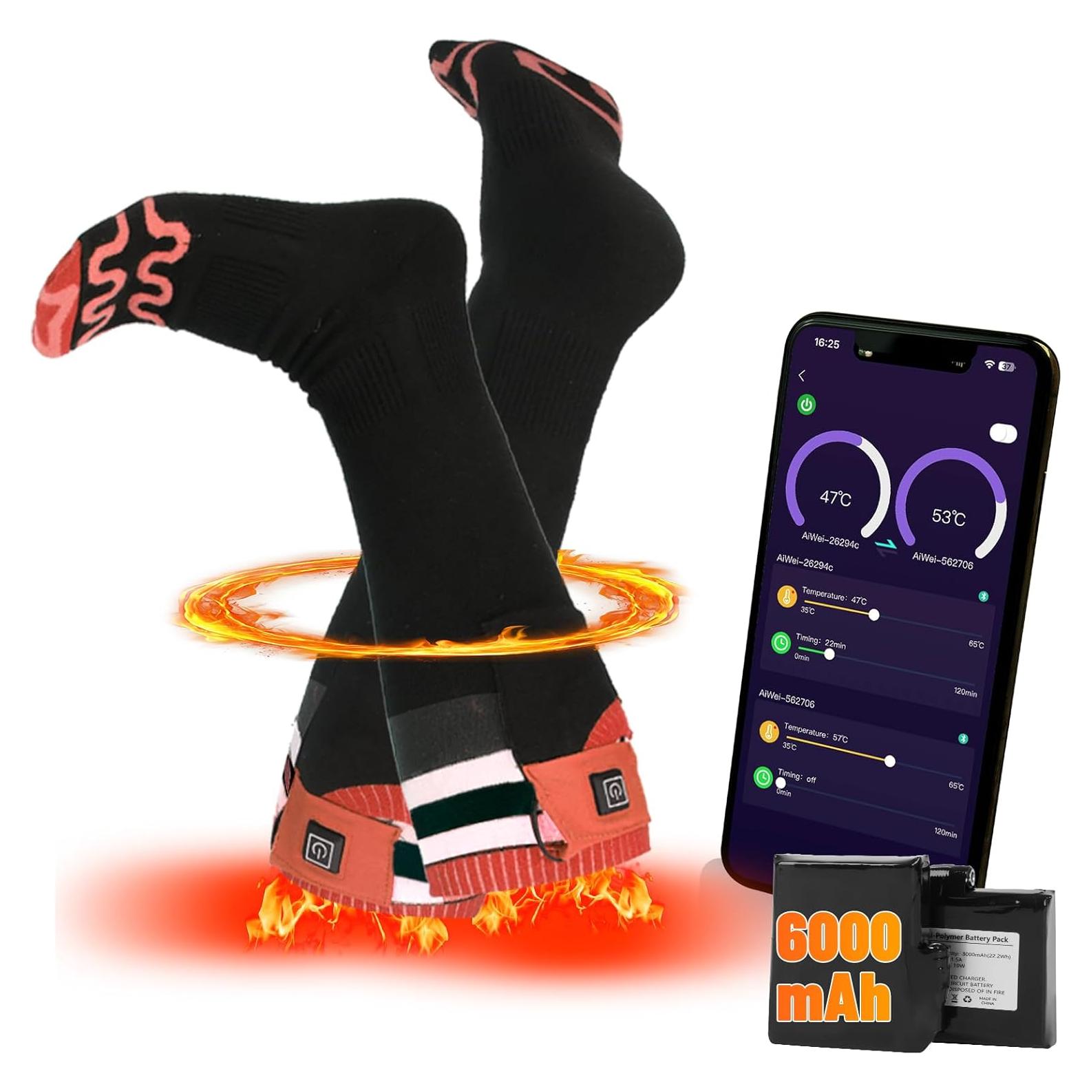 Calcetines Calentados Aotomee WT8K Naranja 6000mAh 17H