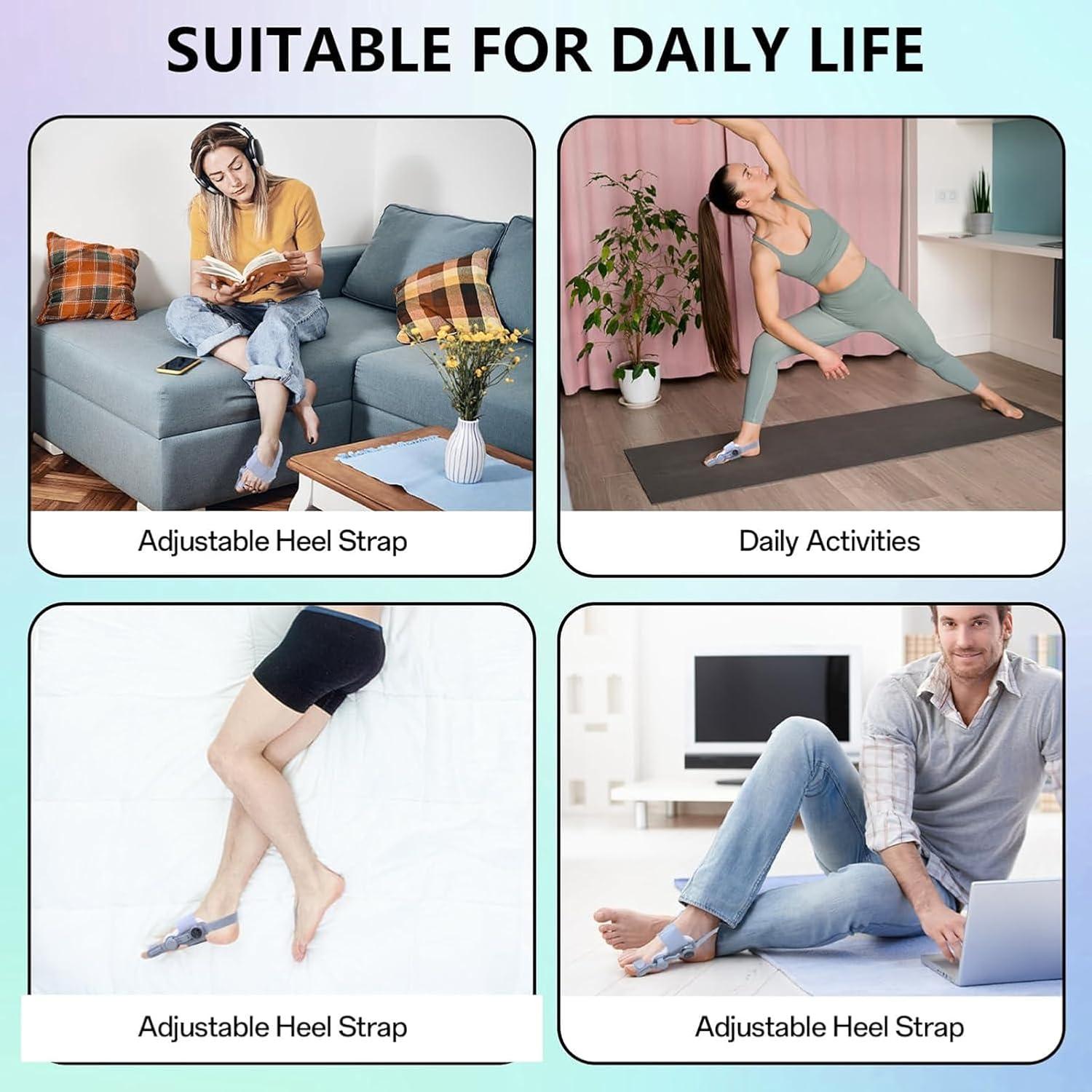 Bunion Corrector for Women Men Big Toe Splint, Adjustable Toe Spacer for Bunion Relief, Toe Separators for Crooked Toes Suitable for Left Right Feet, L, Gray