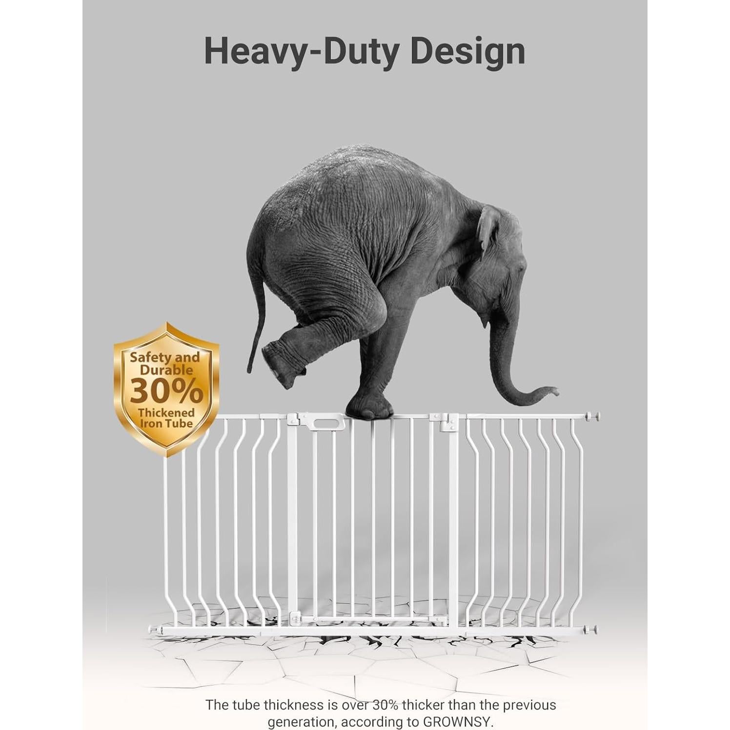 Puerta para Bebés GROWNSY Ajustable 145-157.5 cm Blanca