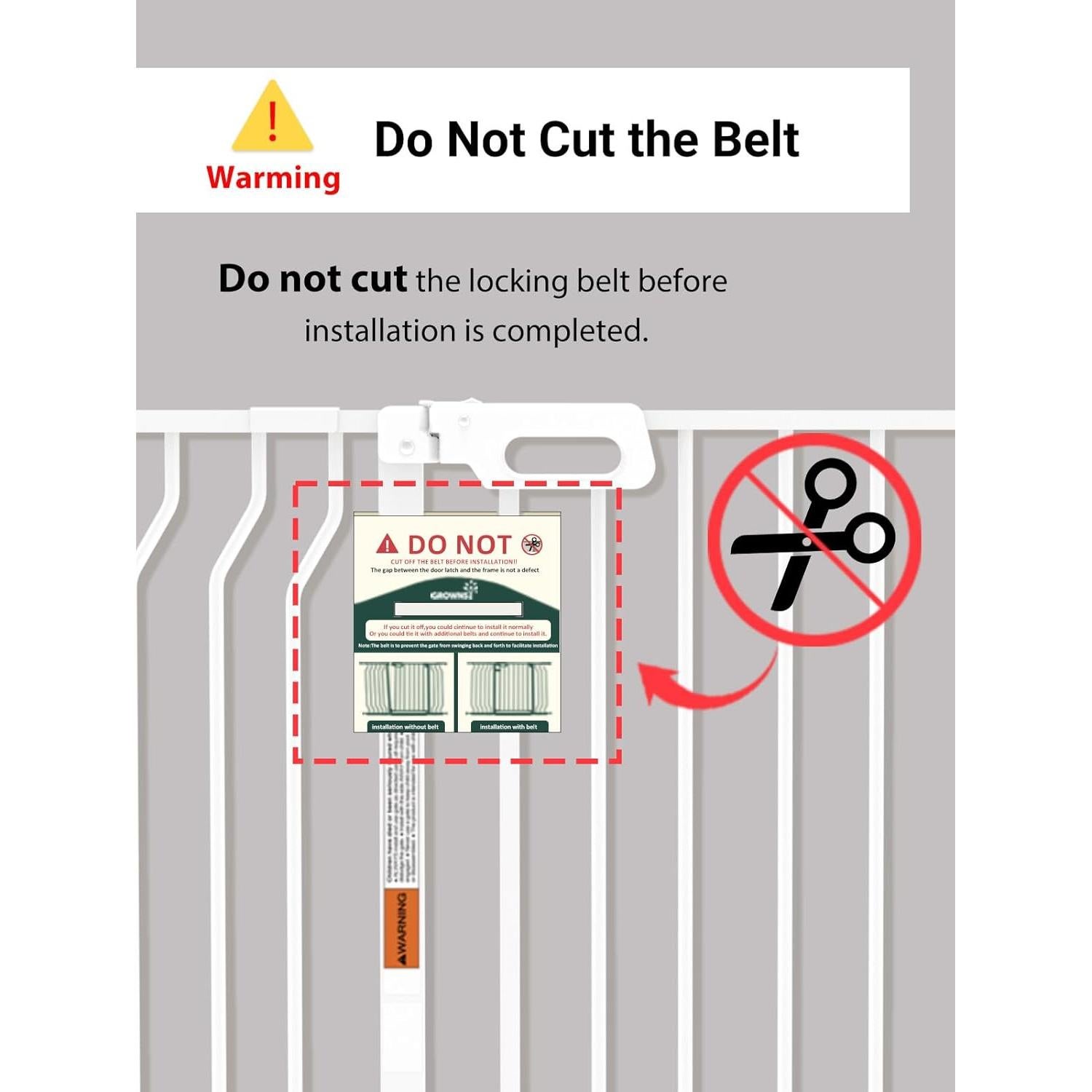 Puerta para Bebés GROWNSY Ajustable 145-157.5 cm Blanca