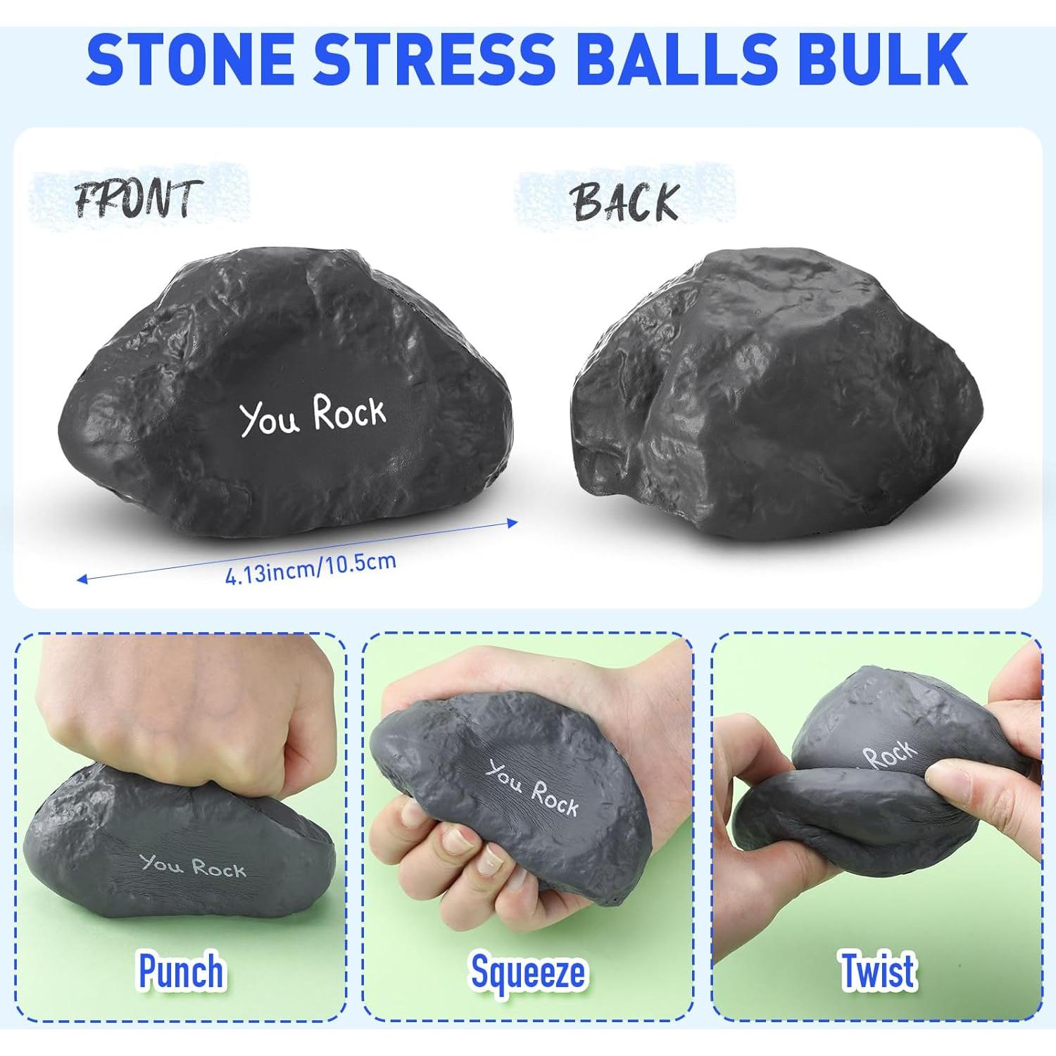 Pelotas Antiestrés Gemscream 5 Pcs Roca Motivacional 10.5 cm