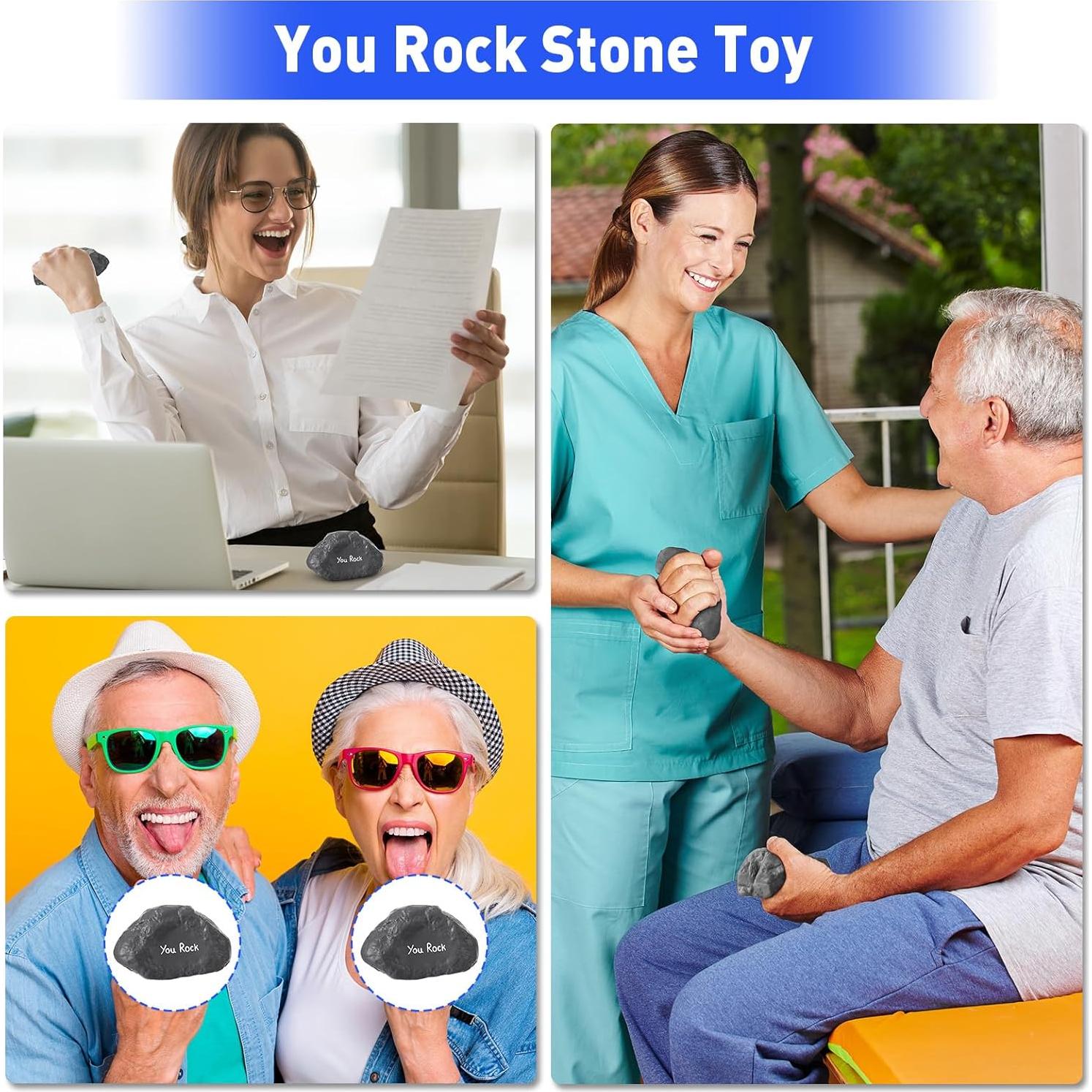 Pelotas Antiestrés Gemscream 5 Pcs Roca Motivacional 10.5 cm