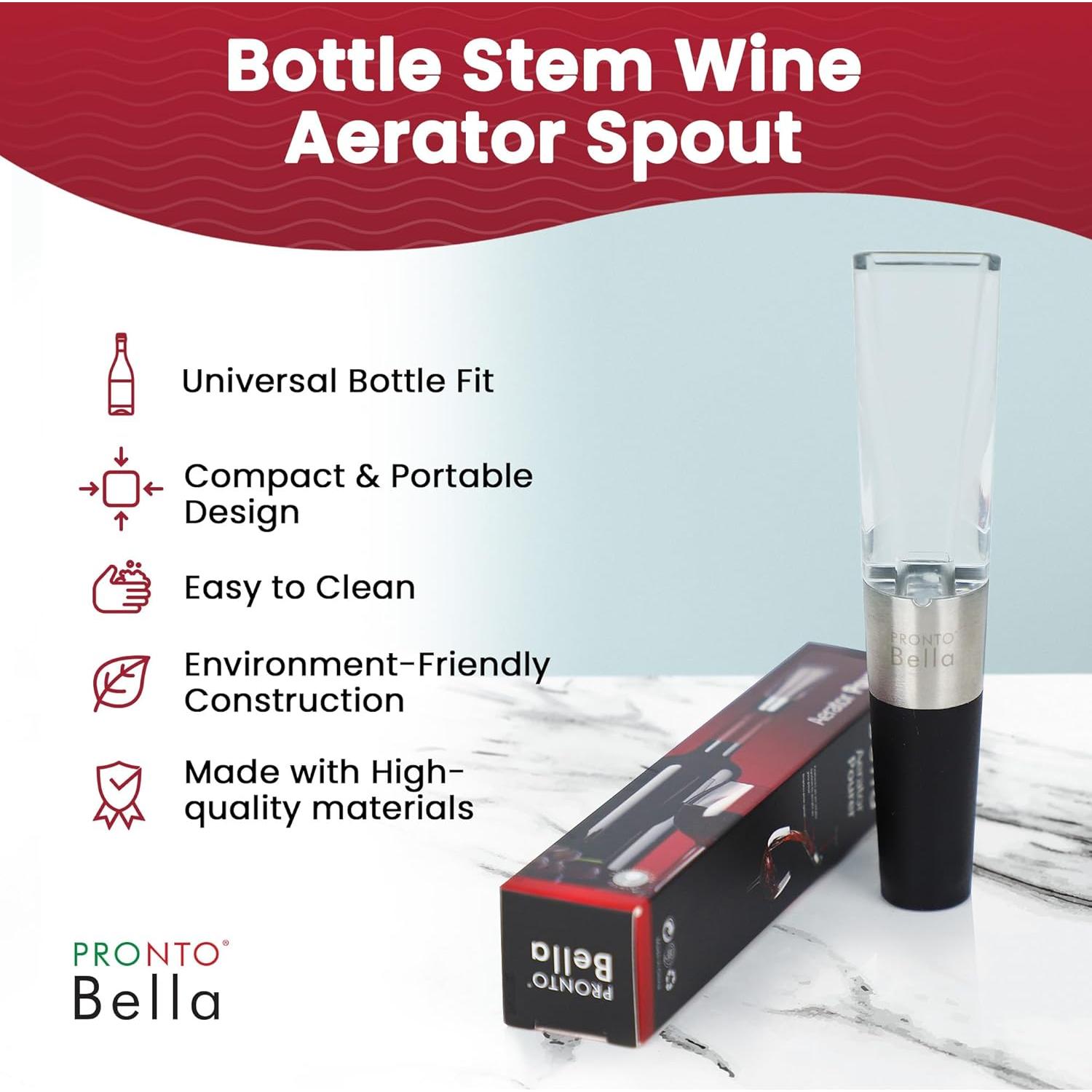 Aerador de Vino Pronto Bella con Tallo de Botella - Sin Goteo