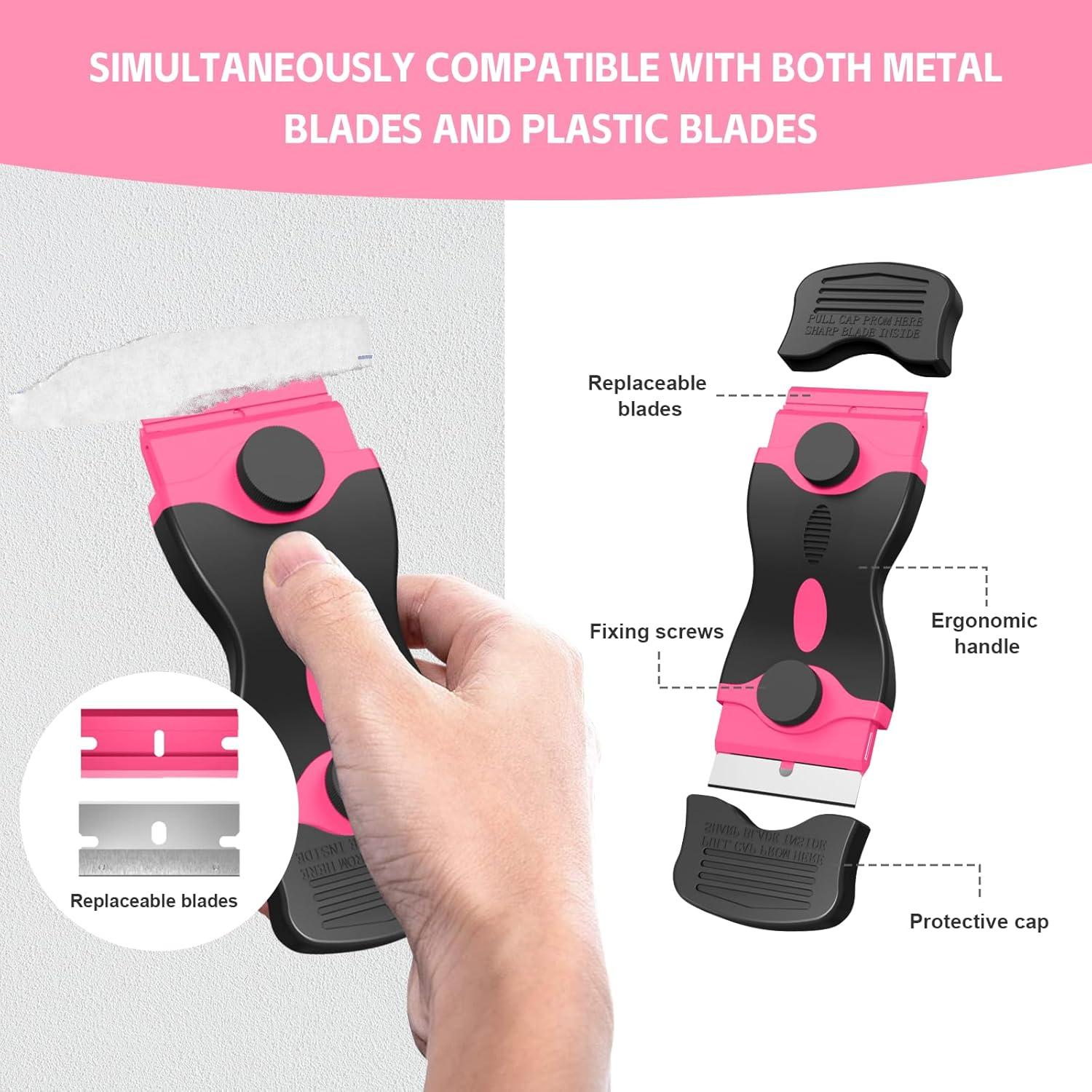 Juego de 3 Raspadores de Cuchillas Ywmoml con 60 Cuchillas