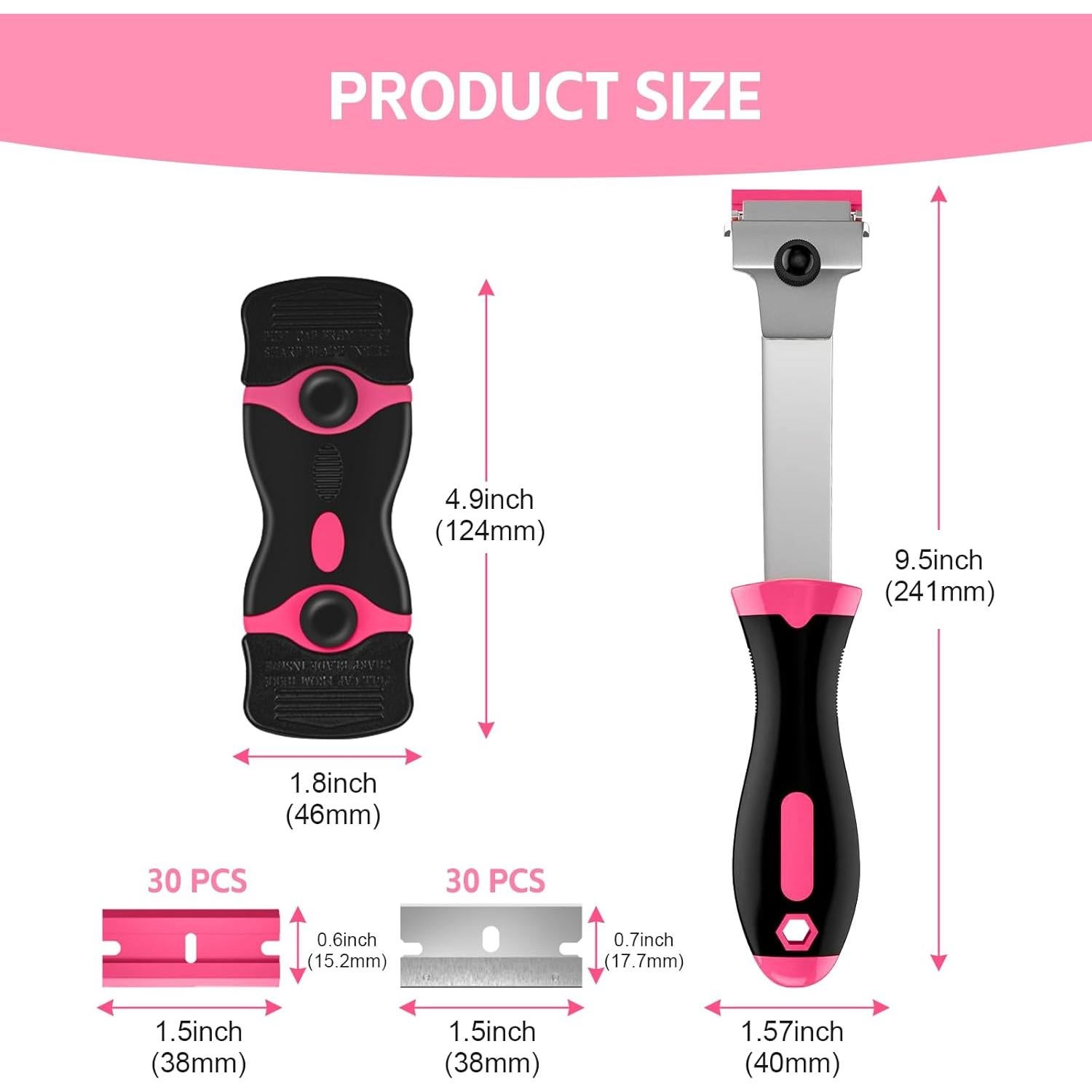 Juego de 3 Raspadores de Cuchillas Ywmoml con 60 Cuchillas