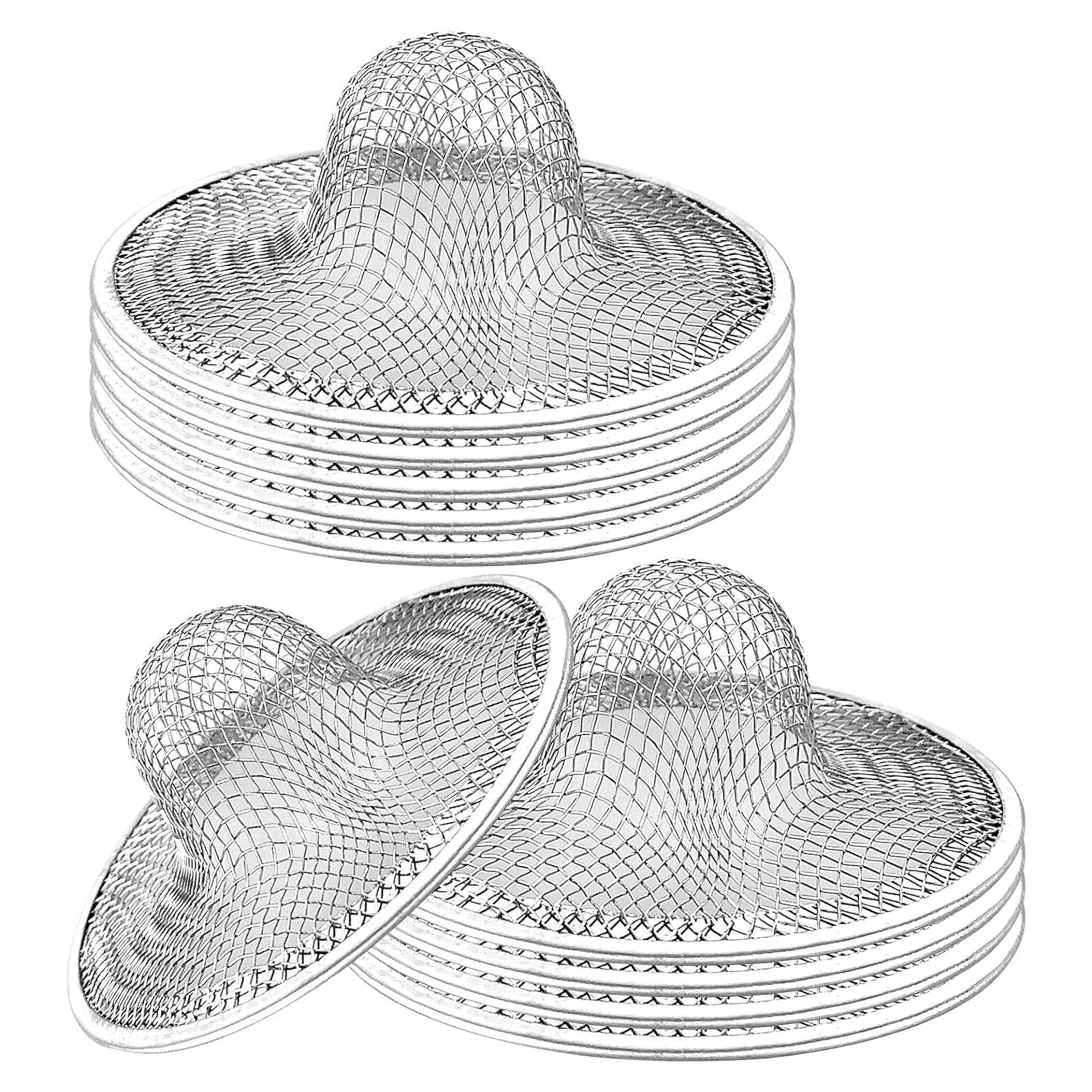 10pcs Mesh Sink Strainer, 2.75" Top/1" Stainless Steel Slop Basket Filter Trap, Metal Kitchen Drain Strainer, Hair Basket Drain - Fits Most Kitchen Sinks, Bathroom Sinks,Shower Drains,Floor Drain