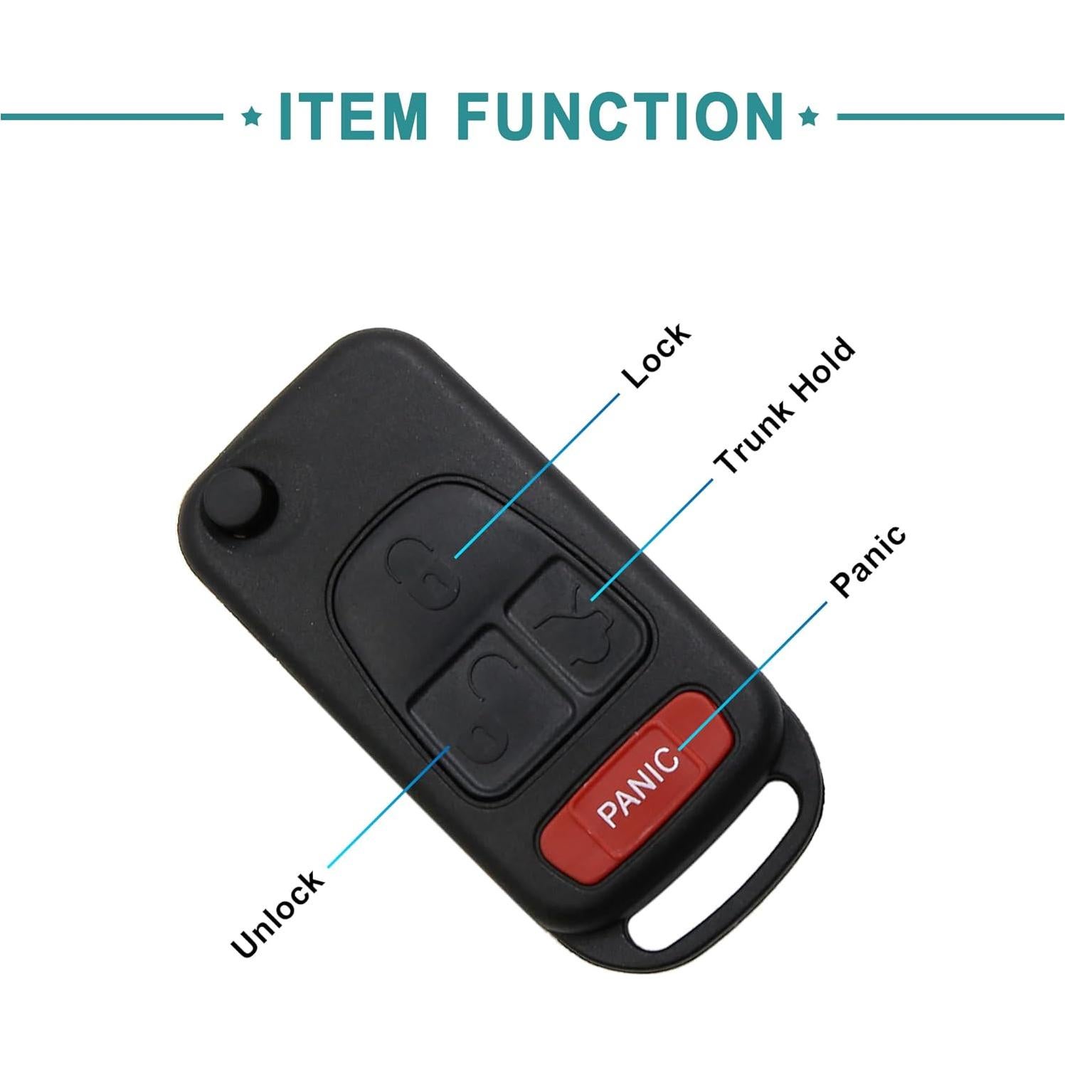 Funda de Llave ACROPIX para Mercedes-Benz ML320 4 Botones