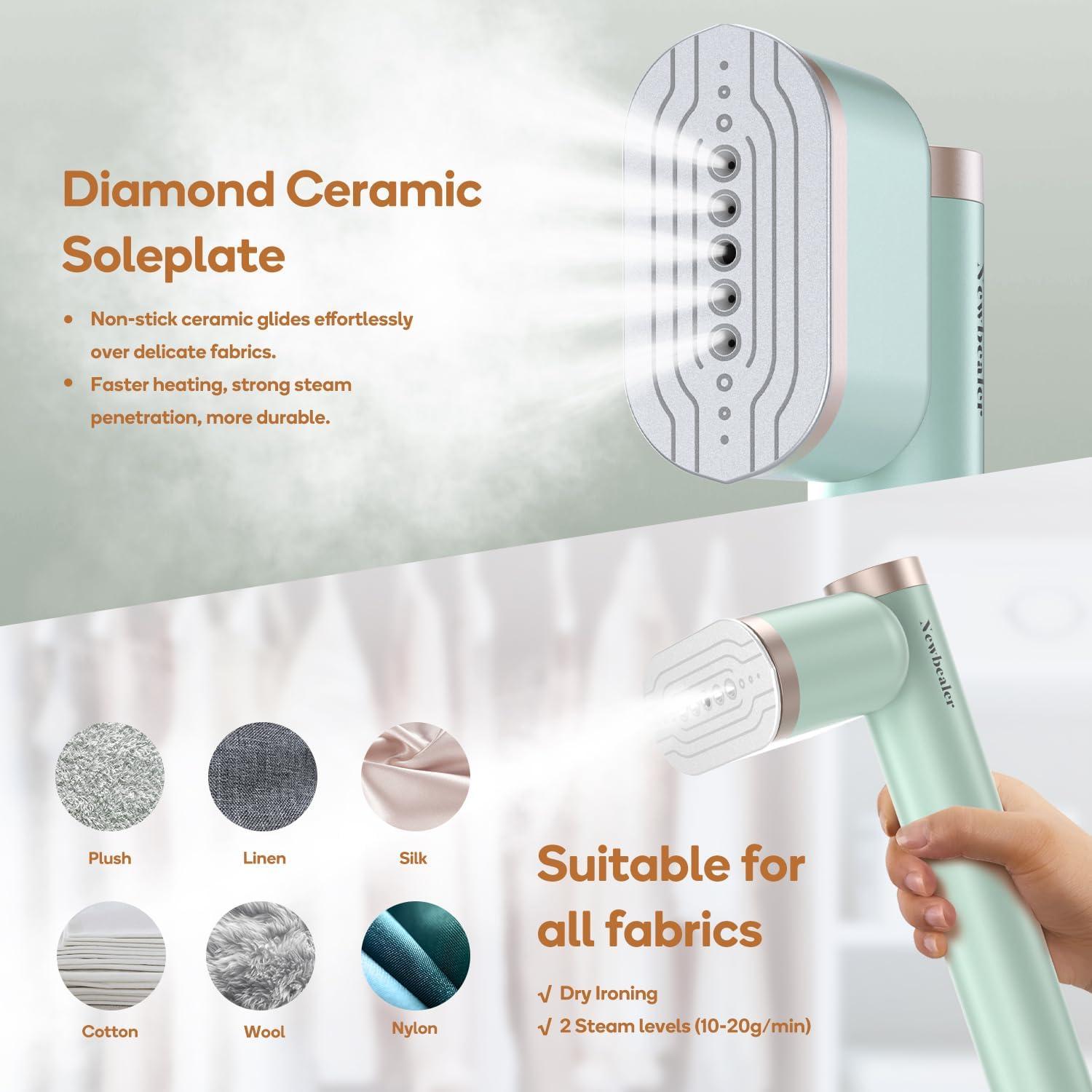 Vaporizador de Ropa Newbealer 1200W 2 en 1 Verde 150°C