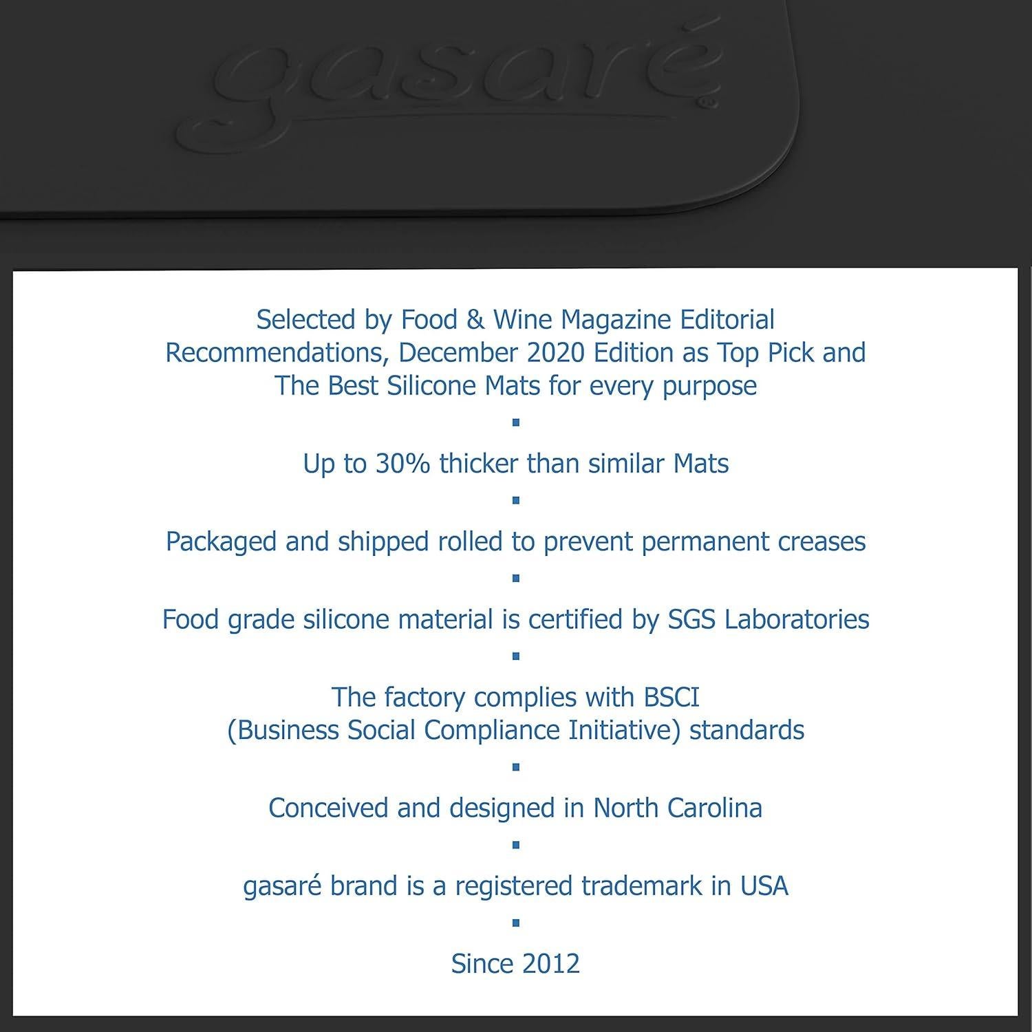 Set de 2 Alfombrillas de Silicona GASARÉ 63.5x43.2cm Negro