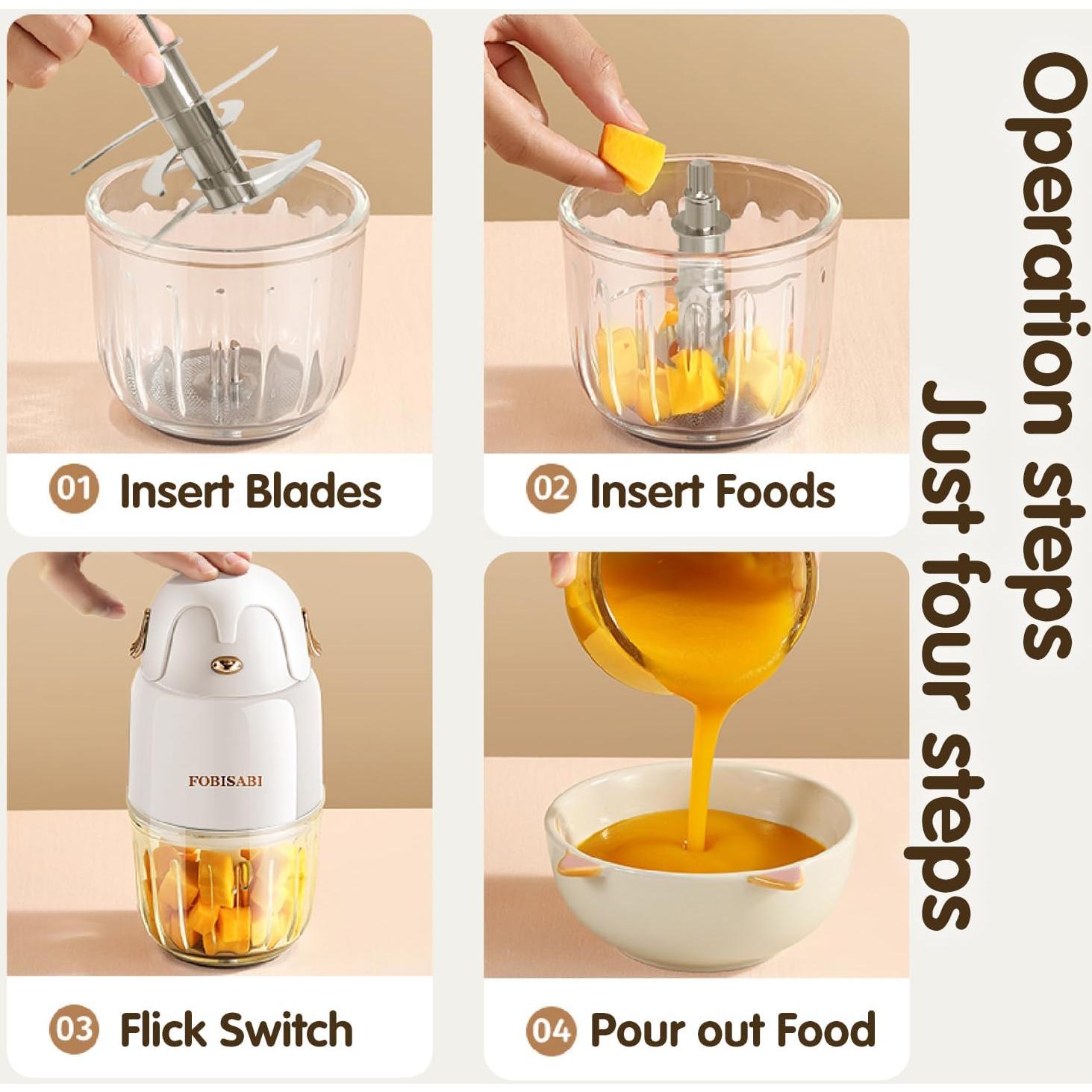 Procesador de Alimentos para Bebés FOBISABI PY-890 300ml Blanco