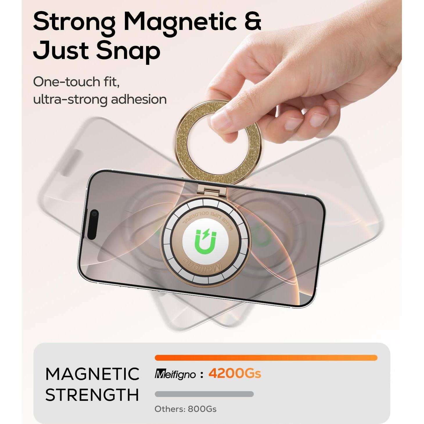 Soporte de Anillo Magnético Meifigno con Espejo para iPhone