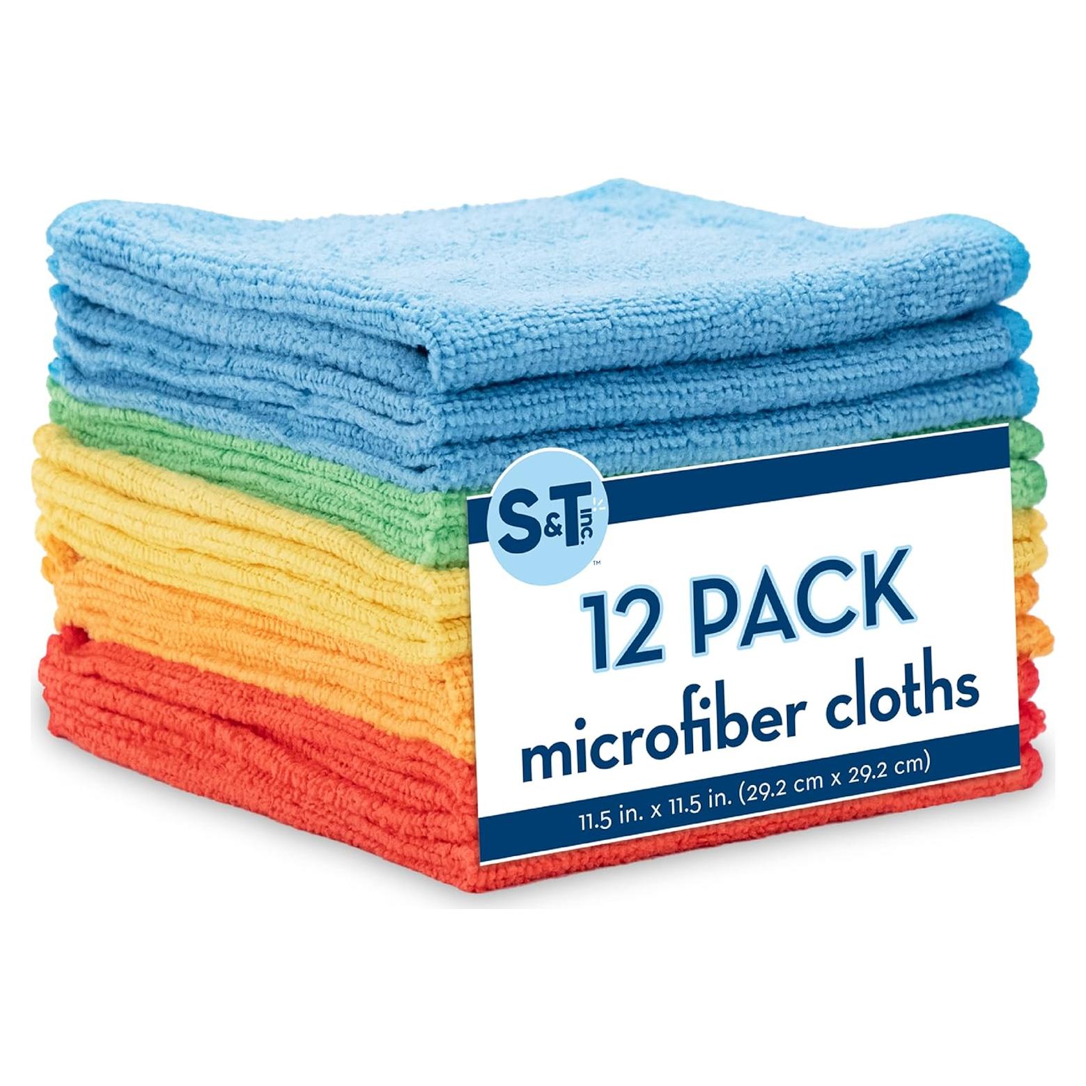 Paquete de 12 Paños de Microfibra S&T INC. 29.2 cm Reutilizables