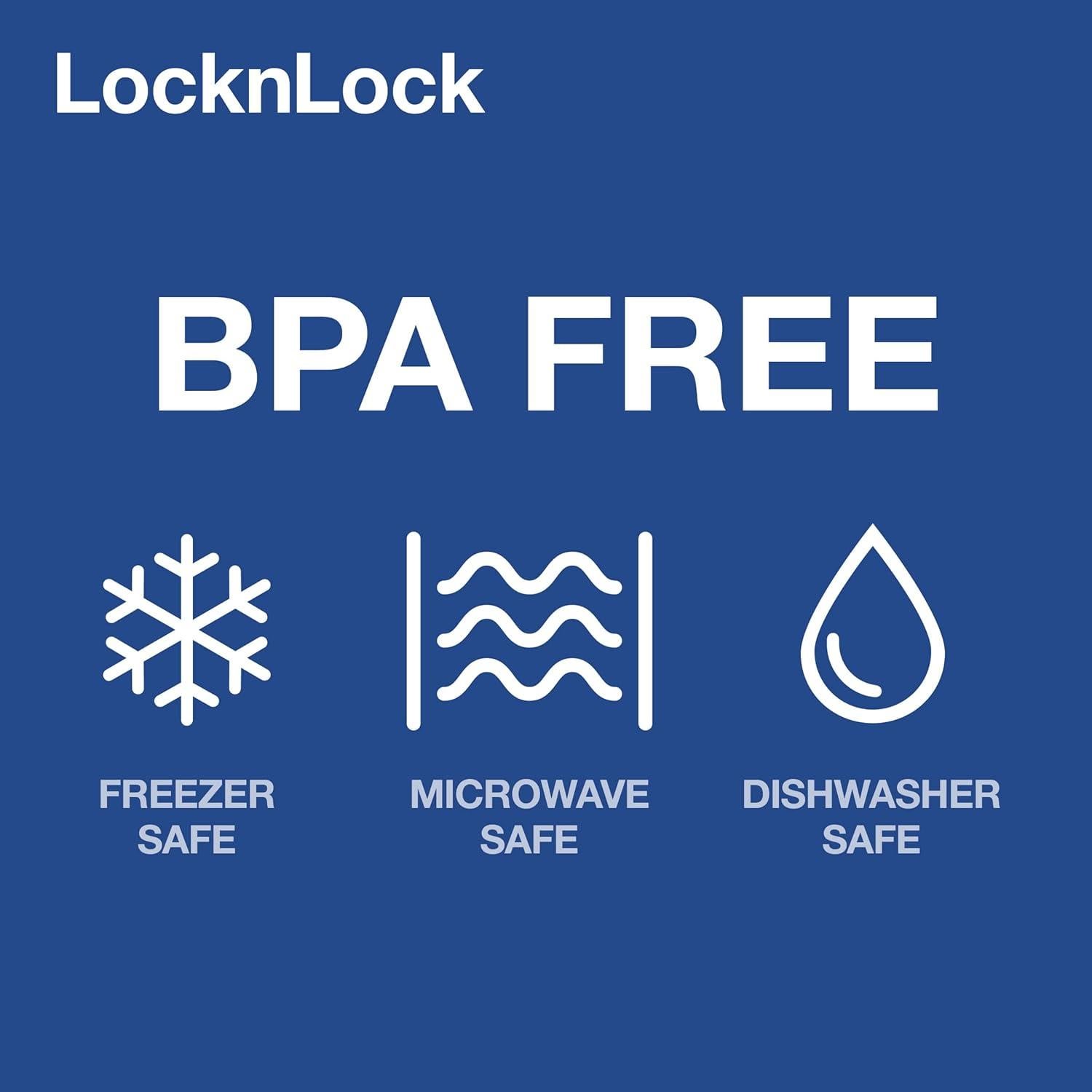 LocknLock Easy Essentials Container and Scoop Food Storage Bin Set, BPA-Free/Dishwasher Safe, 4 Piece, Clear