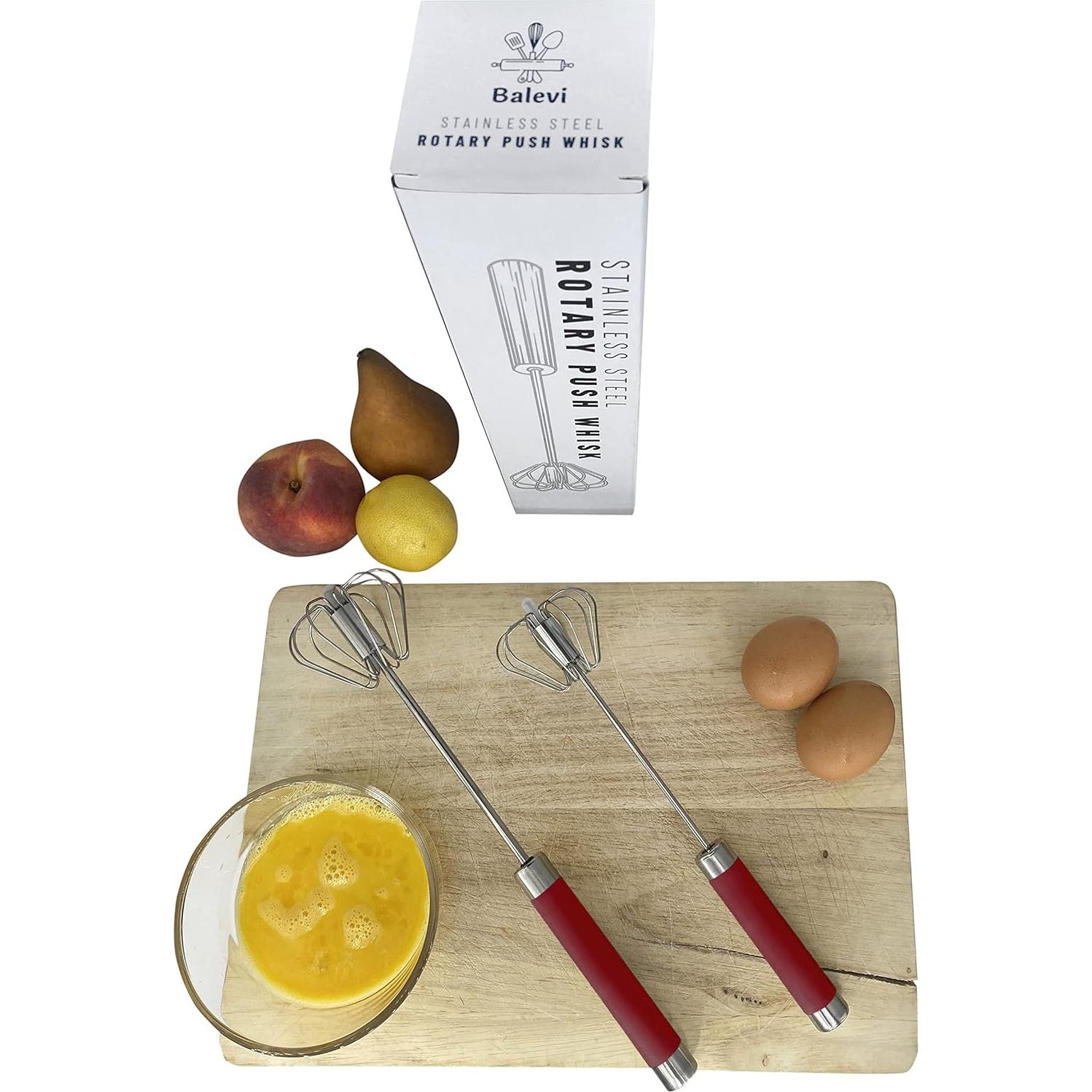 Batidor Manual de Acero Inoxidable Balevi - 2 Piezas 25.4cm y 30.5cm