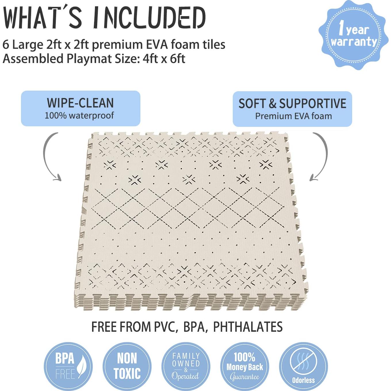 Alfombrilla de Juego para Bebés Yay! Mats 1.83x1.22m Espuma No Tóxica