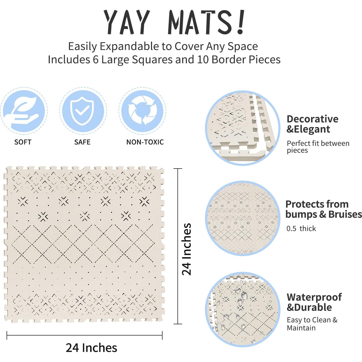 Alfombrilla de Juego para Bebés Yay! Mats 1.83x1.22m Espuma No Tóxica