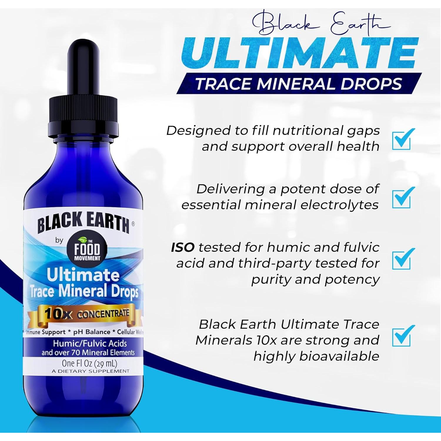 Minerales Traza Tierra Negra Ultima 10x Fuerza 29.57 ml Vegano