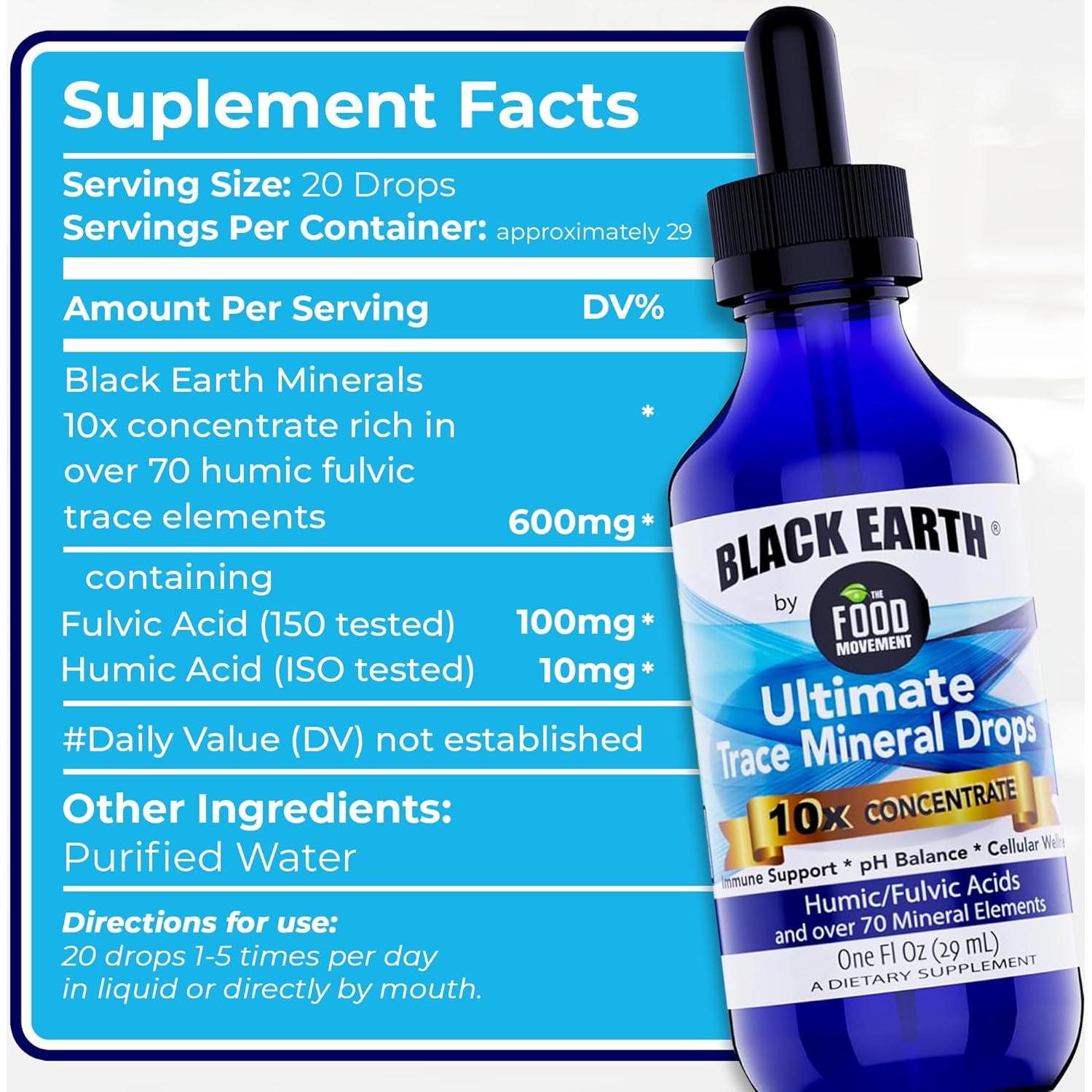 Minerales Traza Tierra Negra Ultima 10x Fuerza 29.57 ml Vegano