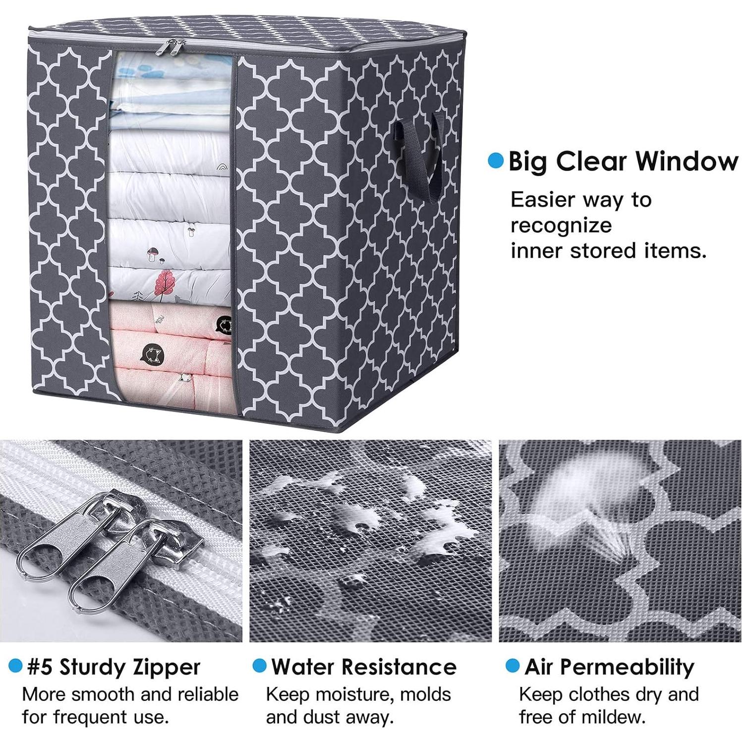 Bolsas de Almacenamiento WISELIFE 2x100L Gris Organizador