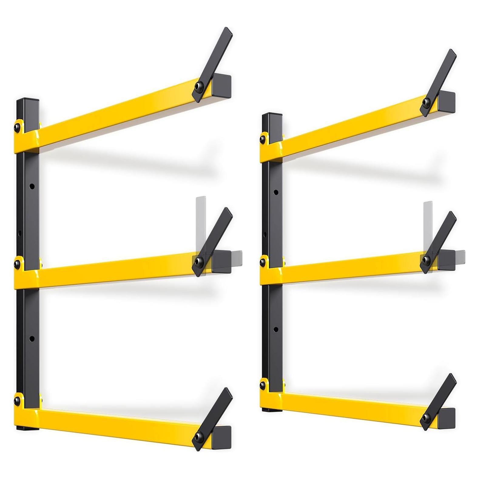 Estante de Madera GREENER Plegable 3 Niveles 2 Pares Amarillo
