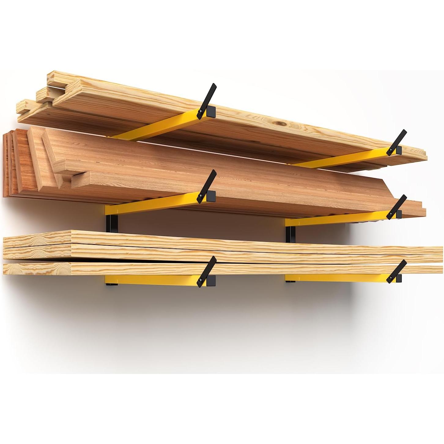 Estante de Madera GREENER Plegable 3 Niveles 2 Pares Amarillo