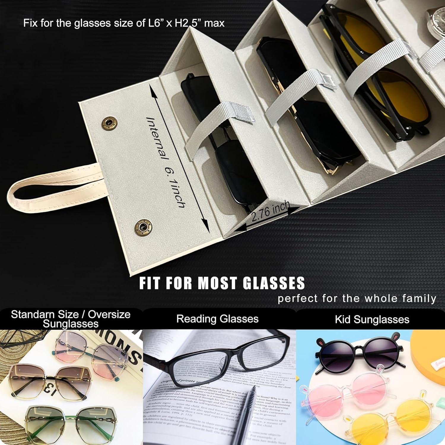 Estuche Organizador de Gafas Longjet 5 Compartimentos Beige