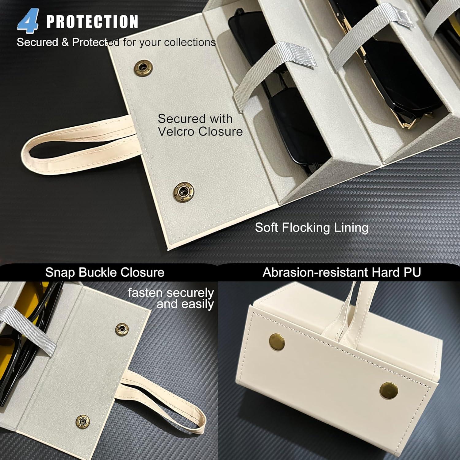 Estuche Organizador de Gafas Longjet 5 Compartimentos Beige