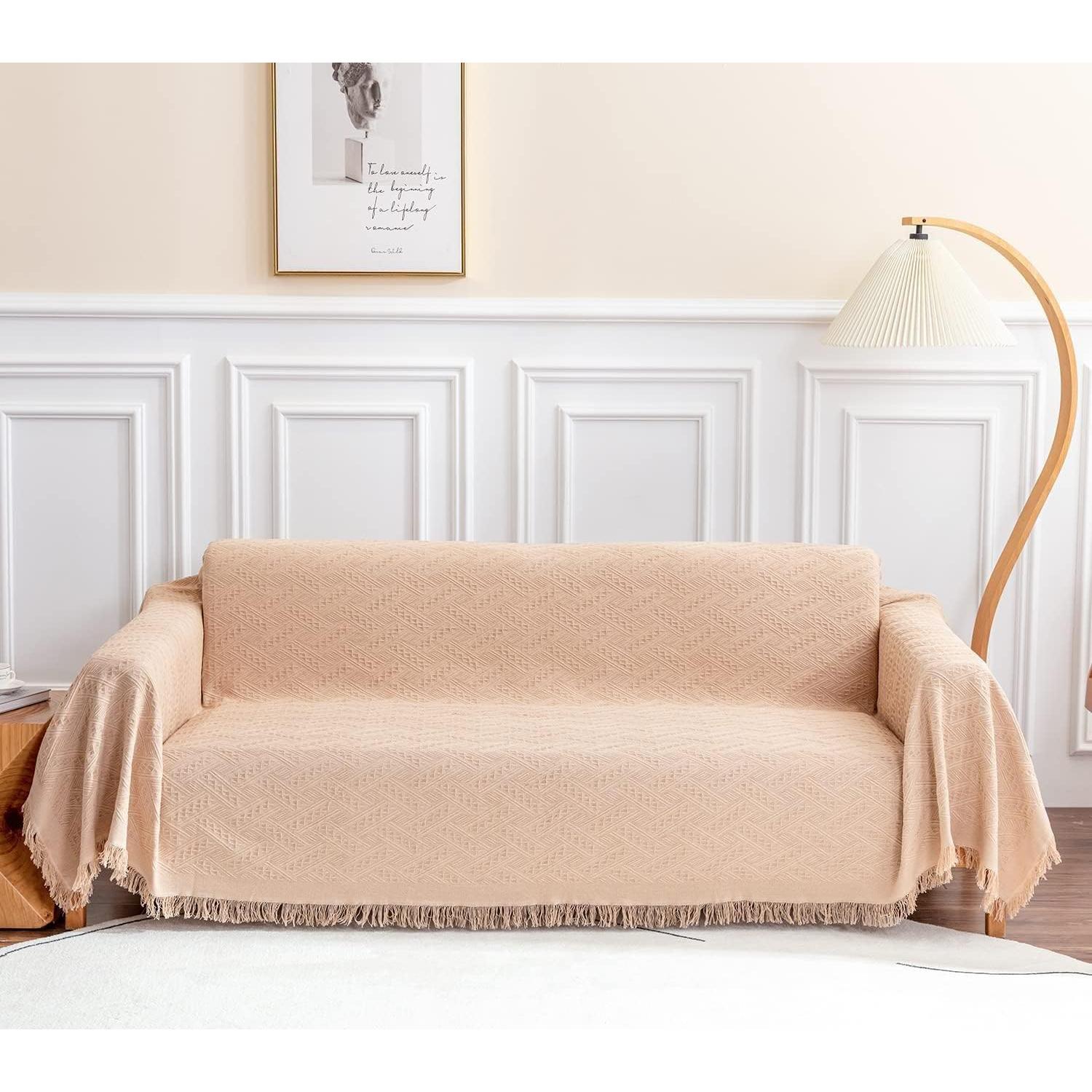 Deep Dream Sectional Couch Covers, 2 Pieces Sectional Sofa Cover, L Shaped Couch Covers, Couch Cover for Sectional Sofa (X-Large, 63" x 110" + 71" x 118, Brown)