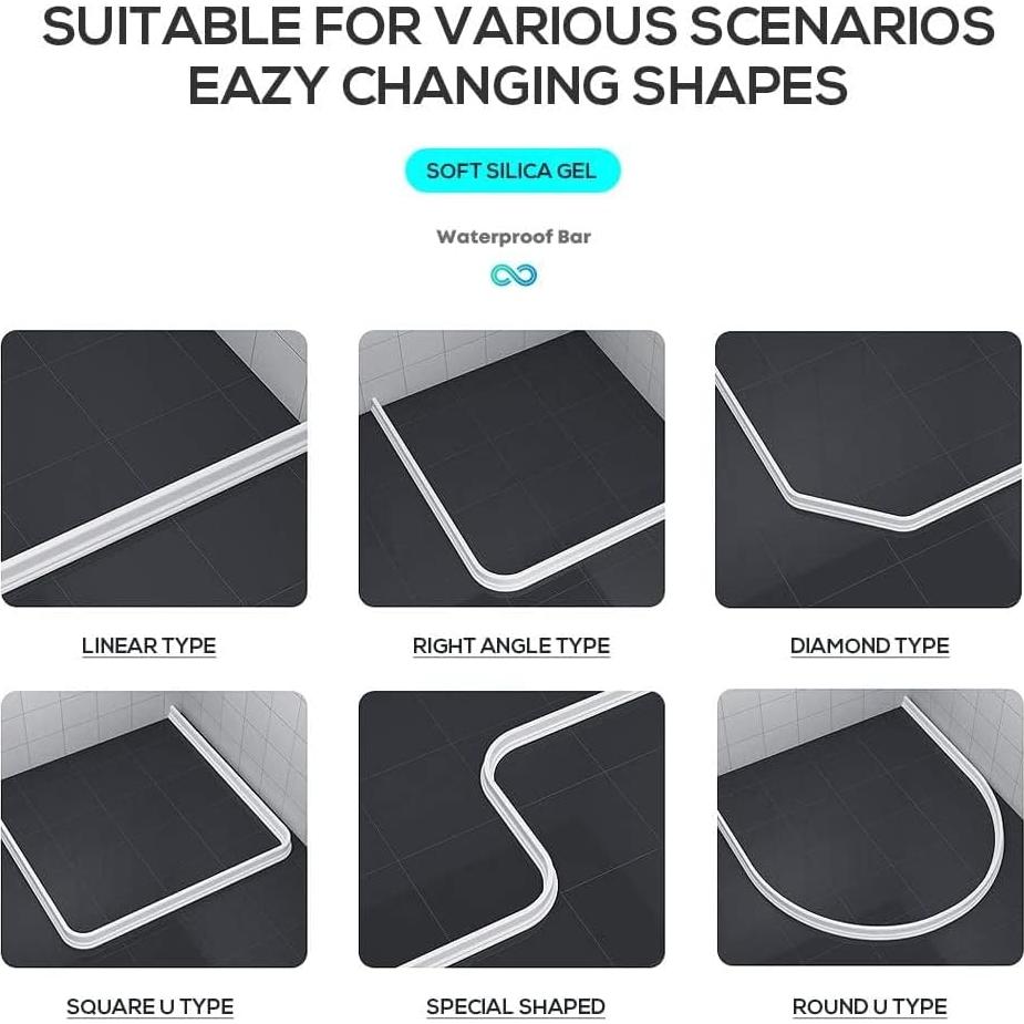 Umbral de Ducha Colapsable Gribouillage 5ft Transparente